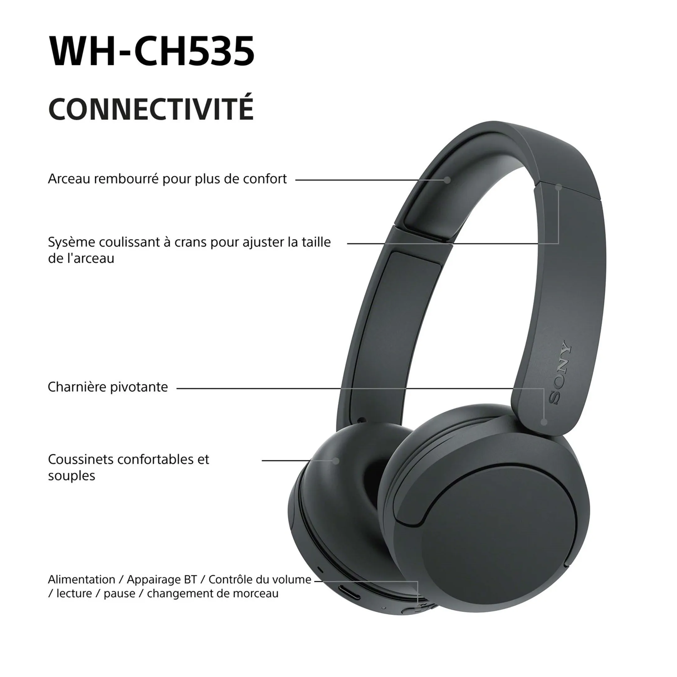 Casque WH-CH535 - Noir