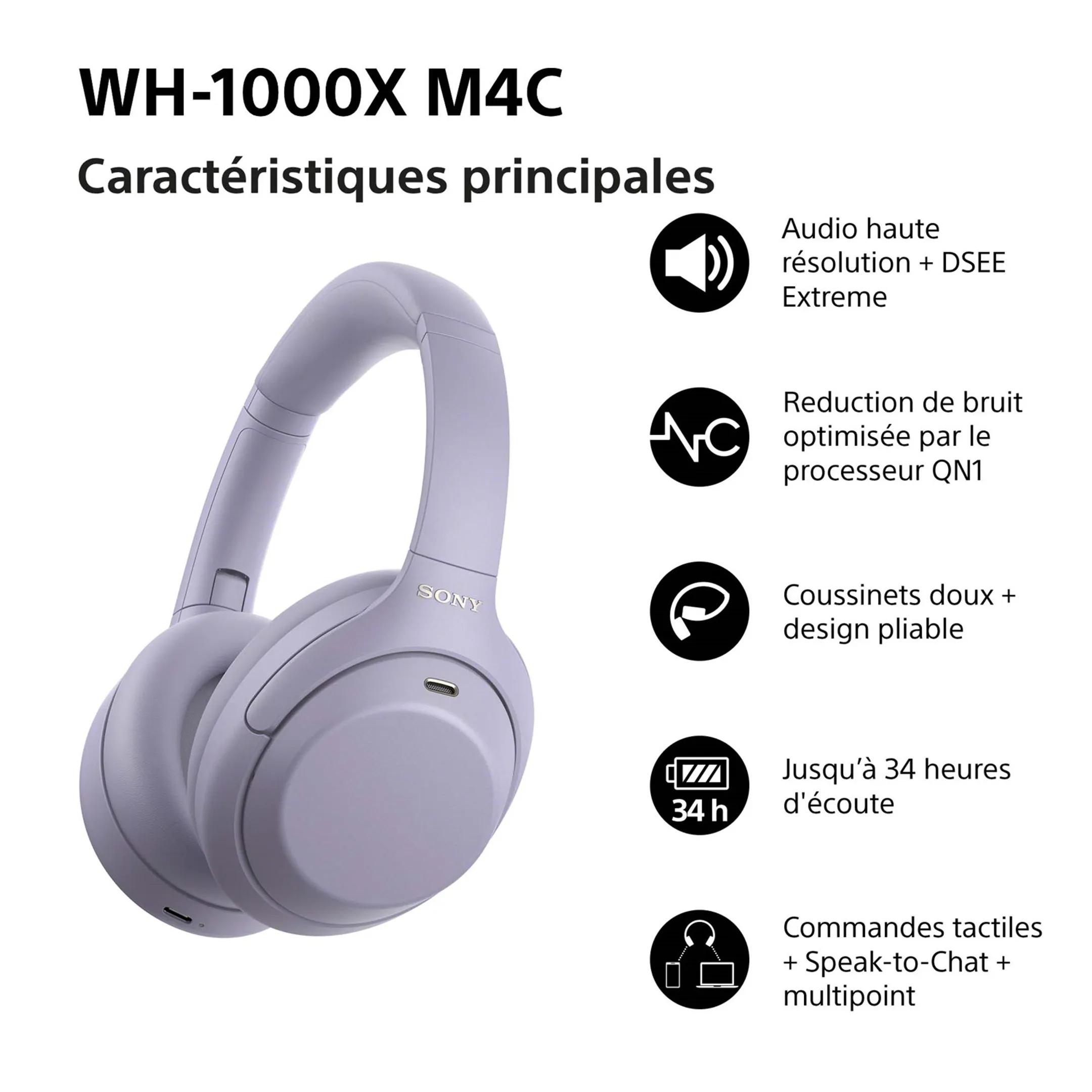 Casque WH-1000XM4C - Lavendel
