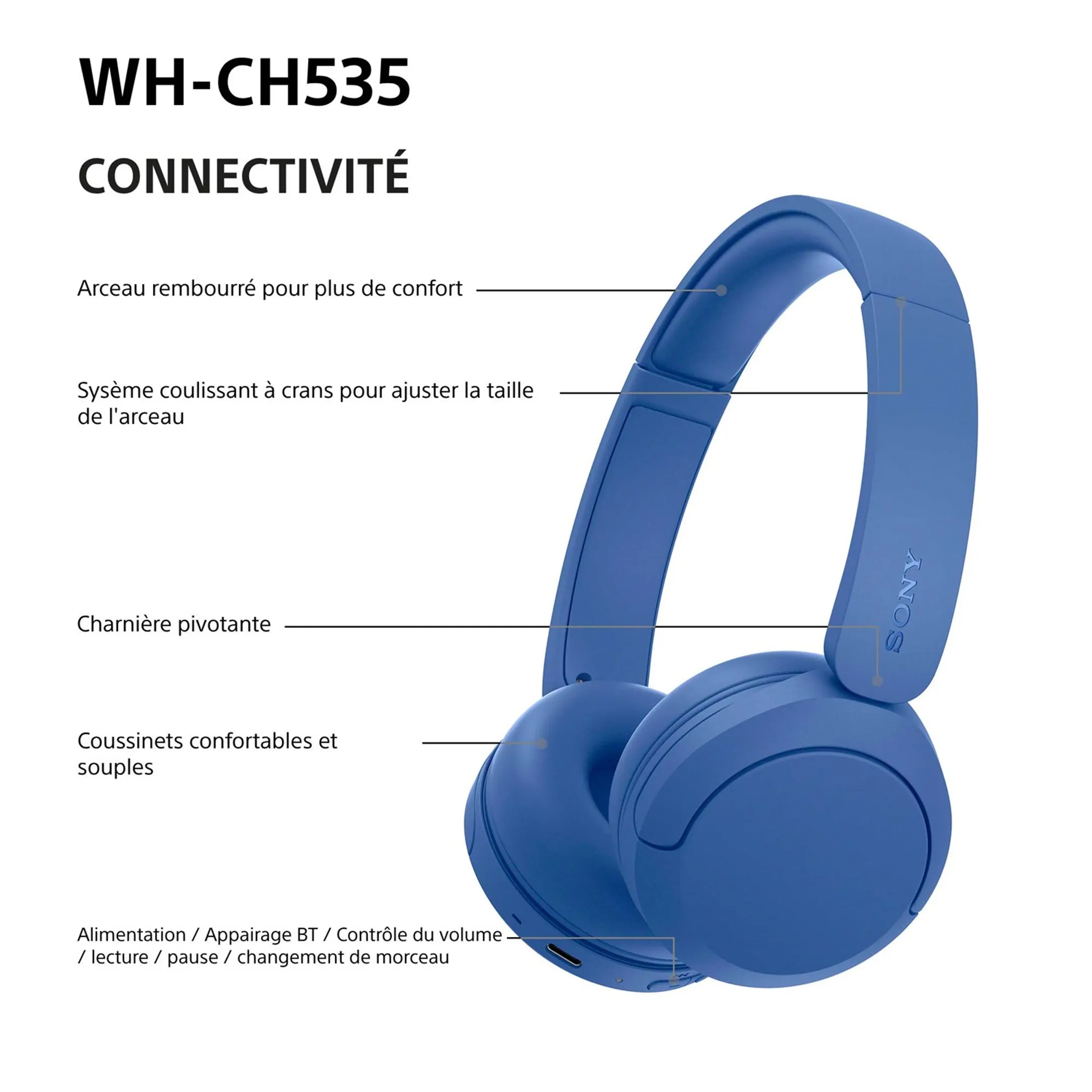 Casque WH-CH535 - Cobalt