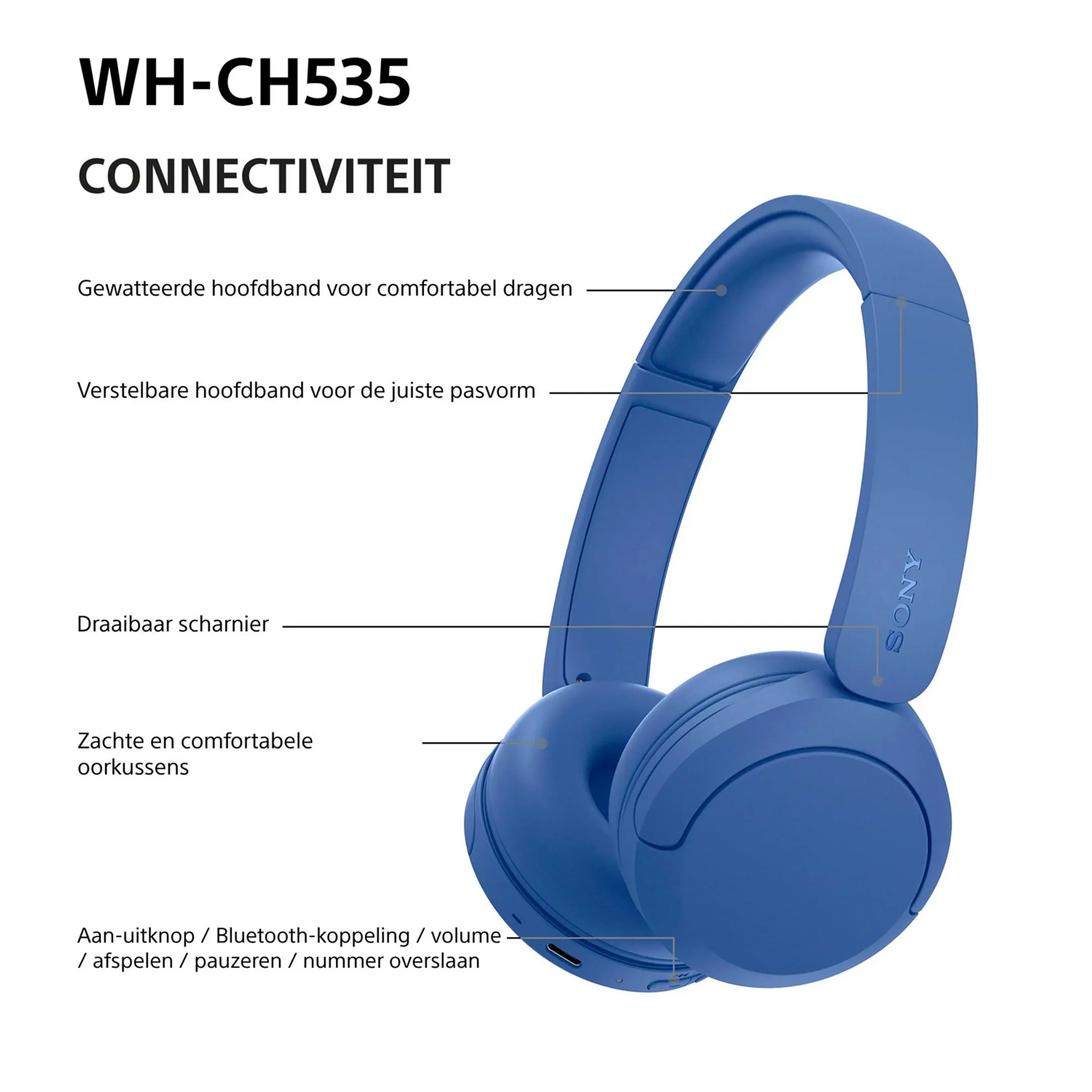 Koptelefoon WH-CH535 - Cobalt