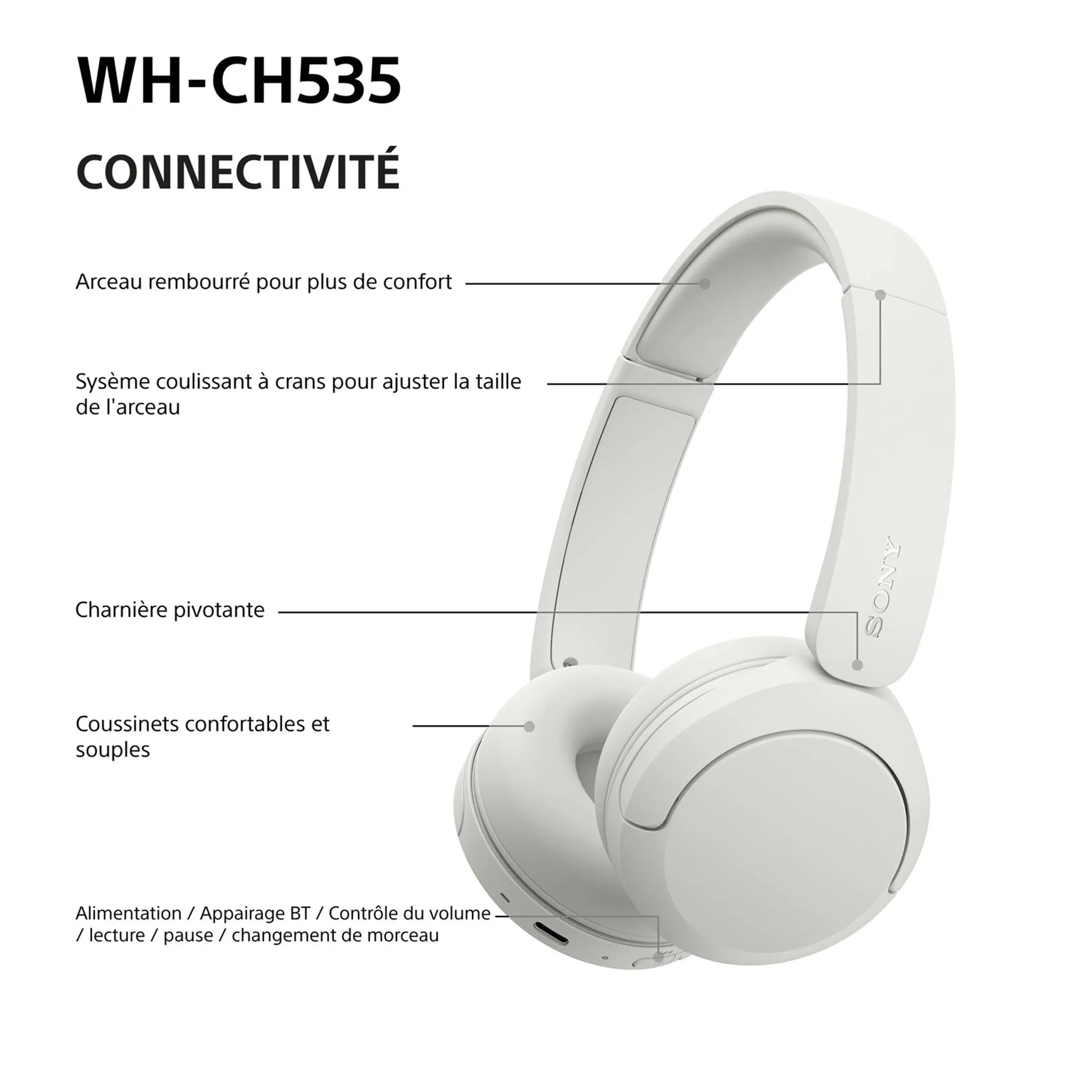 Casque WH-CH535 - Blanc
