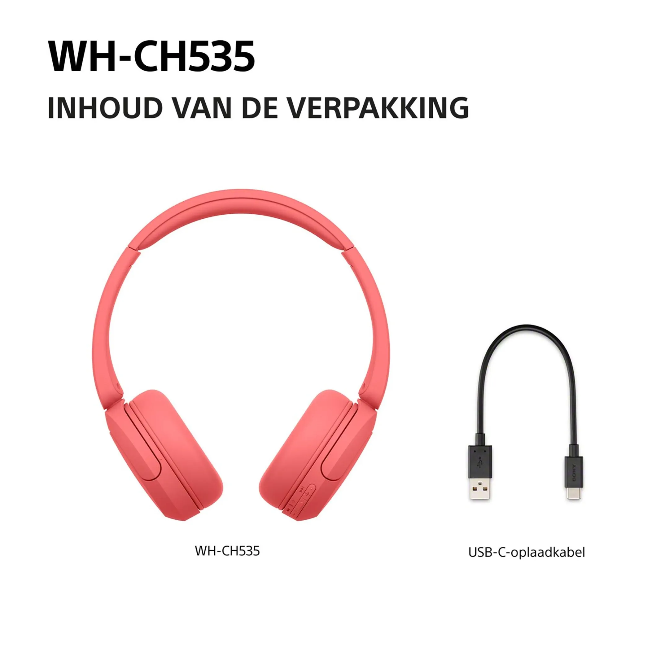 Koptelefoon WH-CH535 - Rood