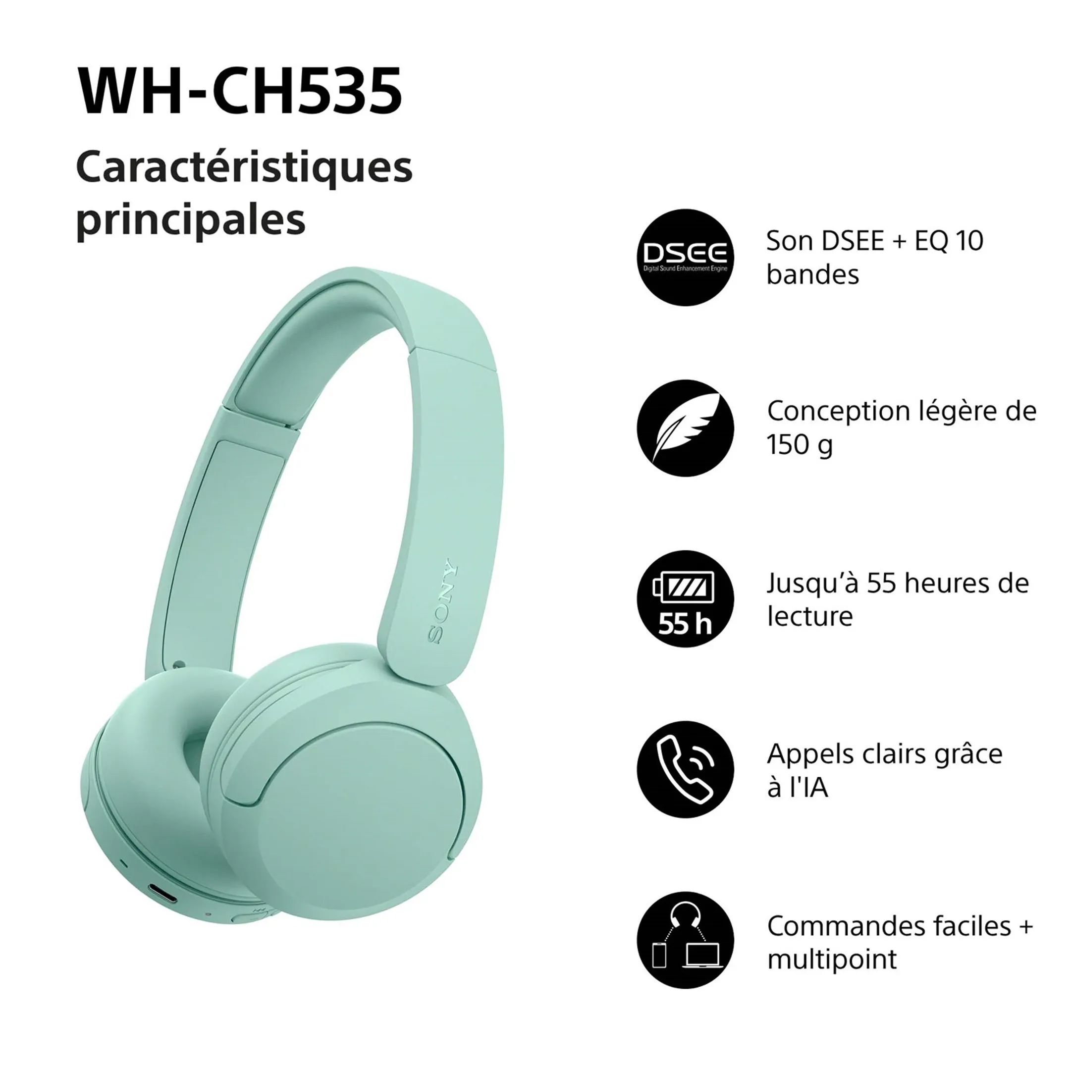 Casque WH-CH535 - Mint