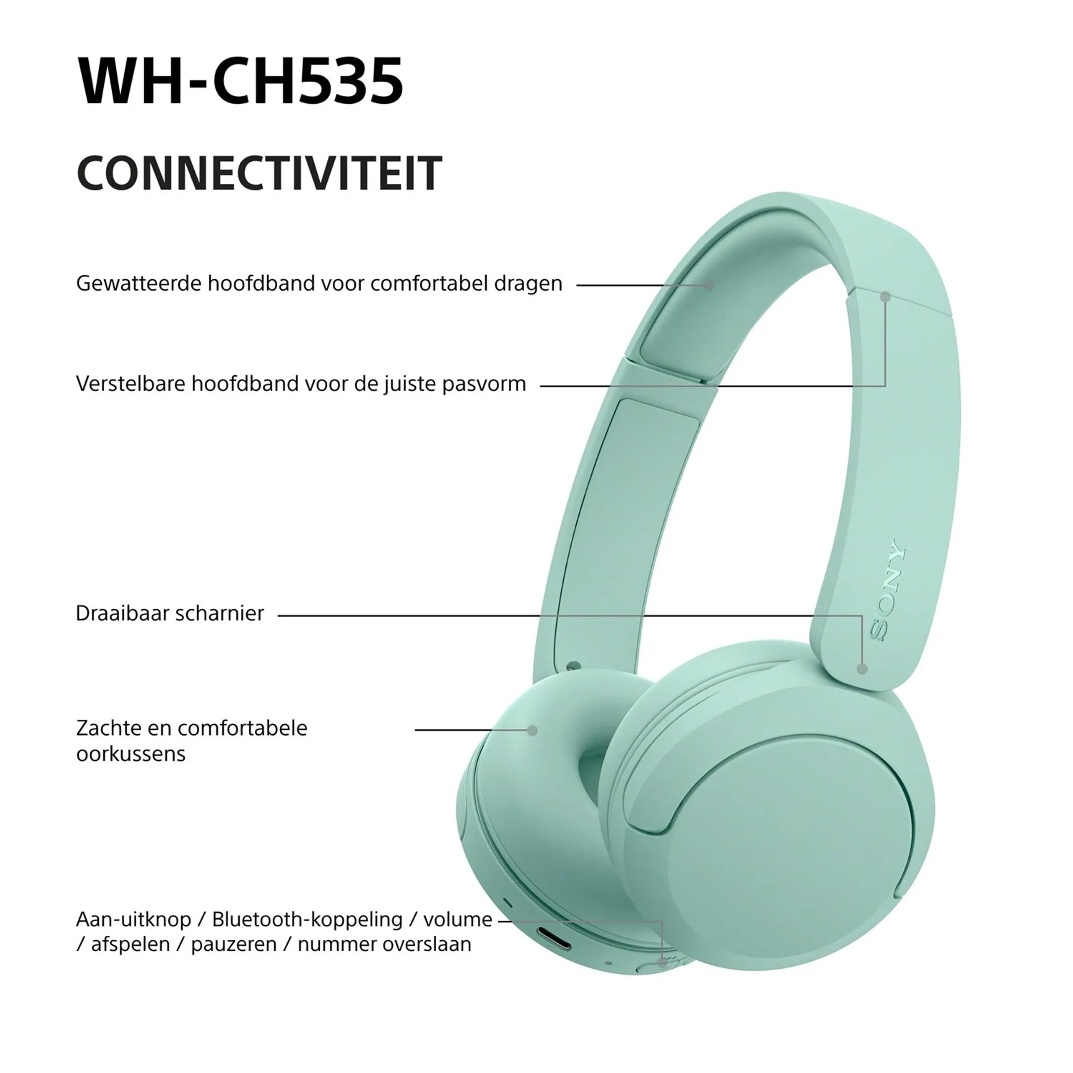Koptelefoon WH-CH535 - Munt