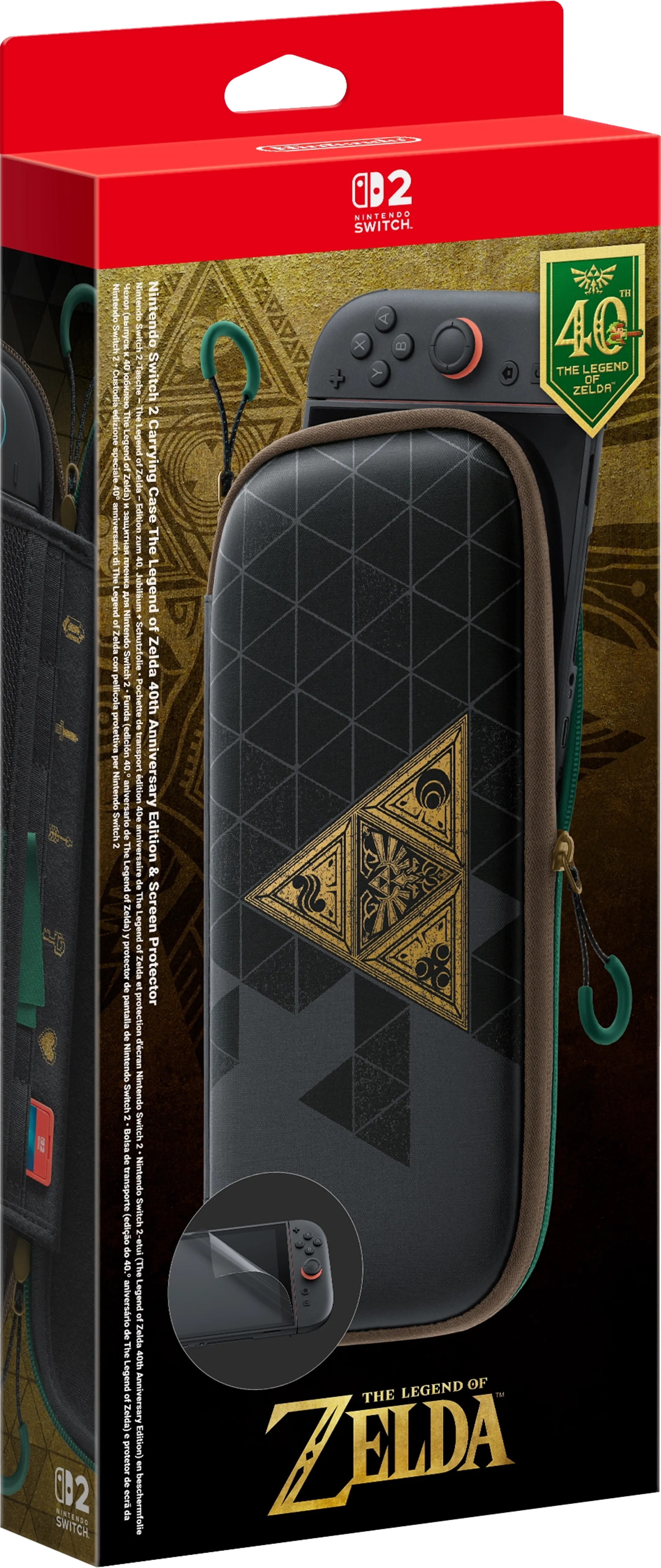 Pochette de transport Switch 2 et protection d'écran - The legend of Zelda 40th Anniversary Limited Edition