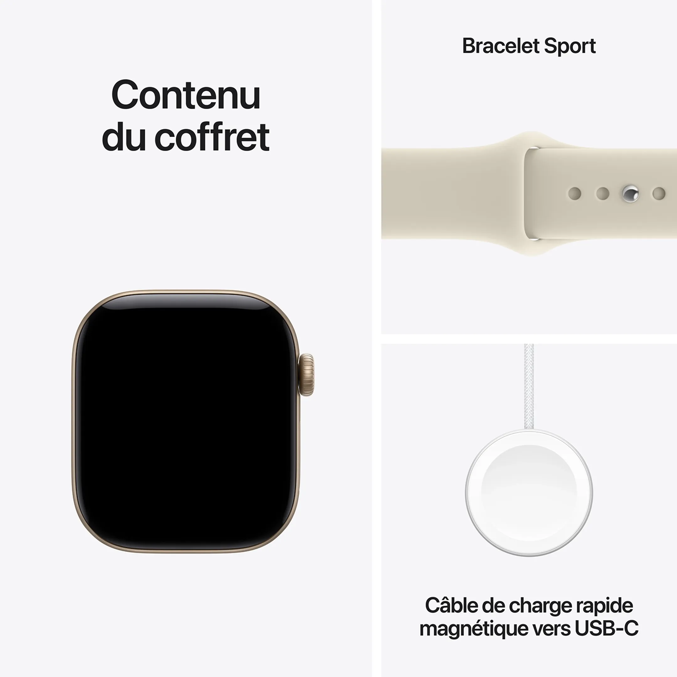 Watch Series 12 GPS + Cellular - 42mm Light Gold Aluminum - Sport Band S/M