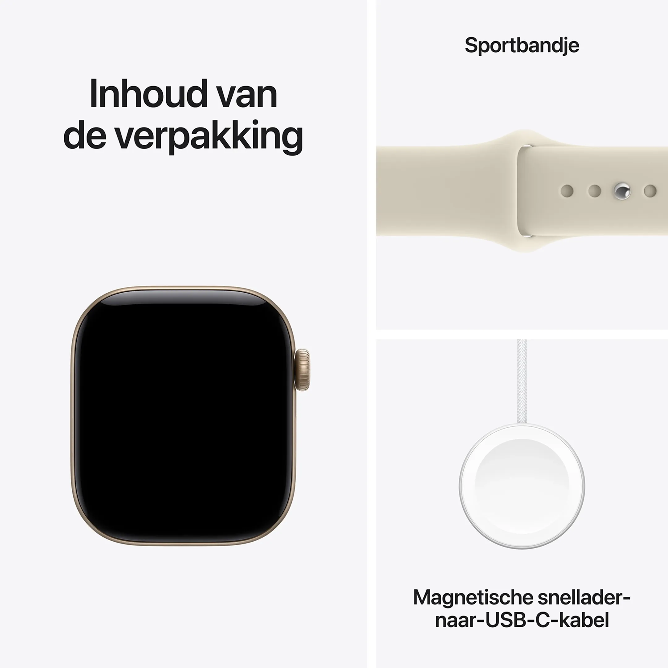 Watch Series 12 GPS + Cellular - 42mm Light Gold Aluminum - Sport Band S/M