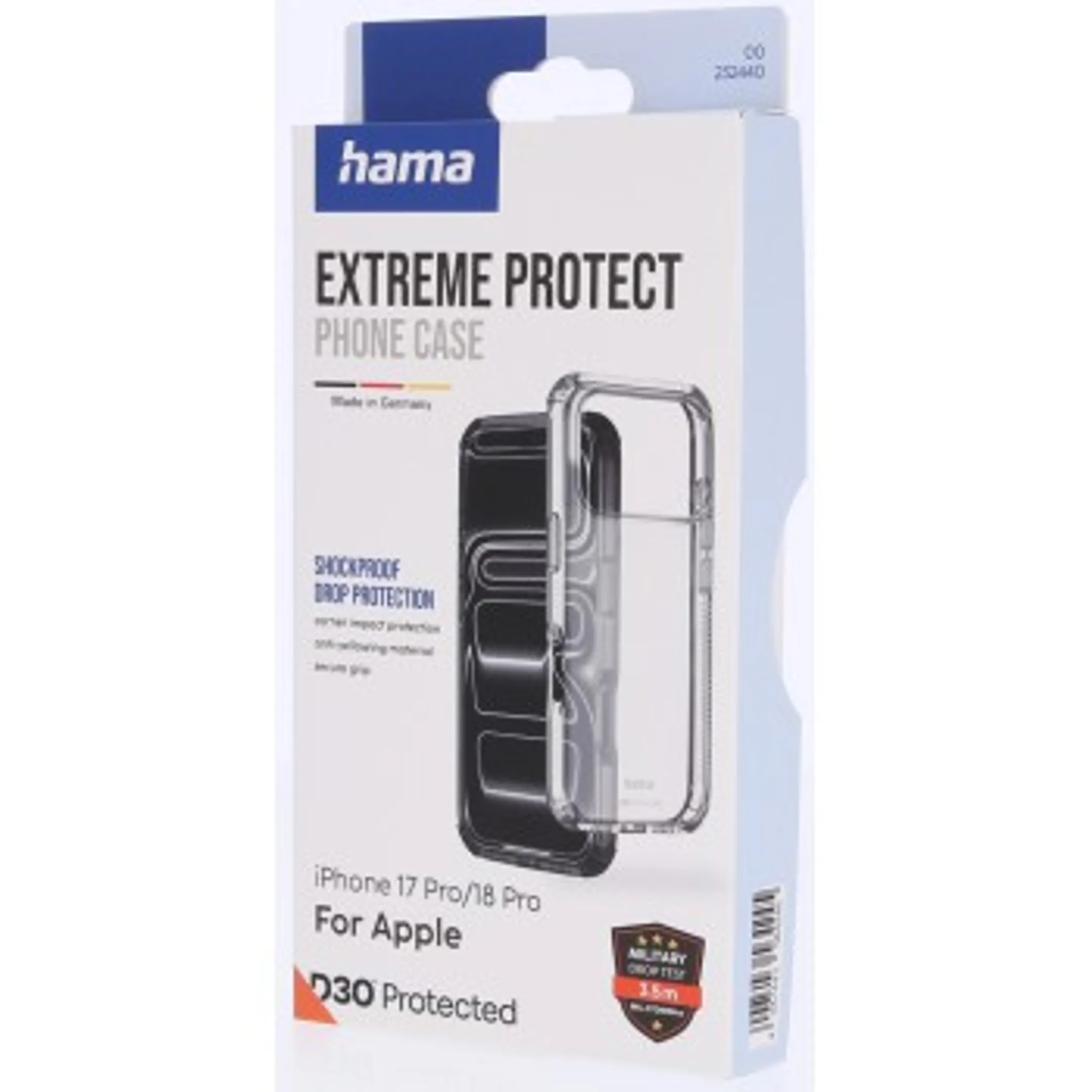 Coque de téléphone « Extreme Protect » pour Apple iPhone 17 Pro/18 Pro - Transparente