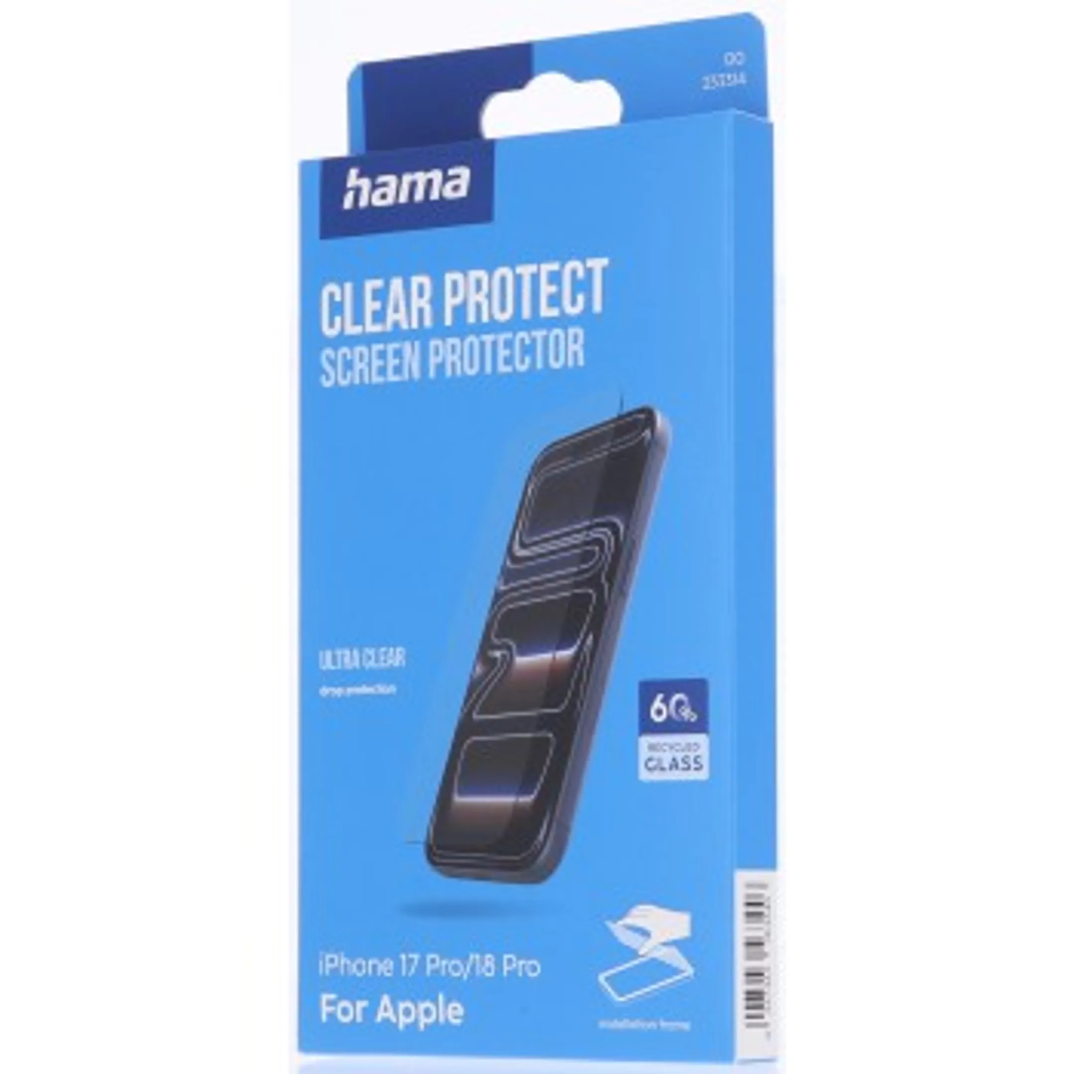 Screenprotector "Clear Protect" voor iPhone 17 Pro/18 Pro -  Montagehulp