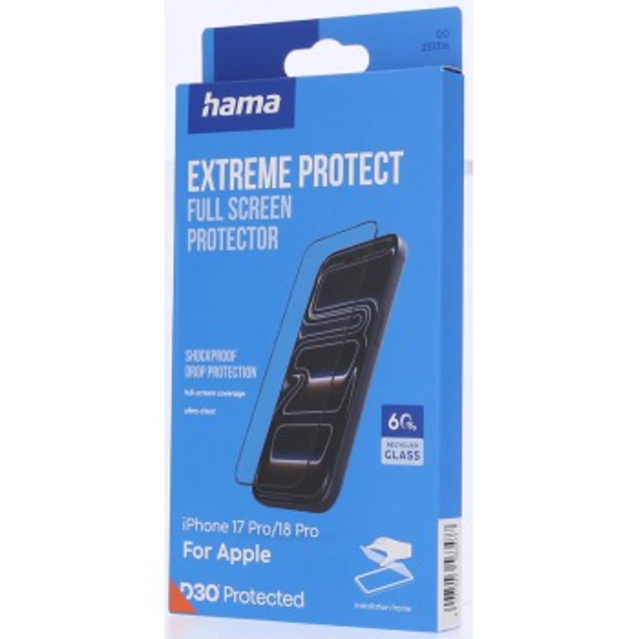 Screenprotector "Extreme Protect" voor Apple iPhone 17 Pro/18 Pro - Montagehulp