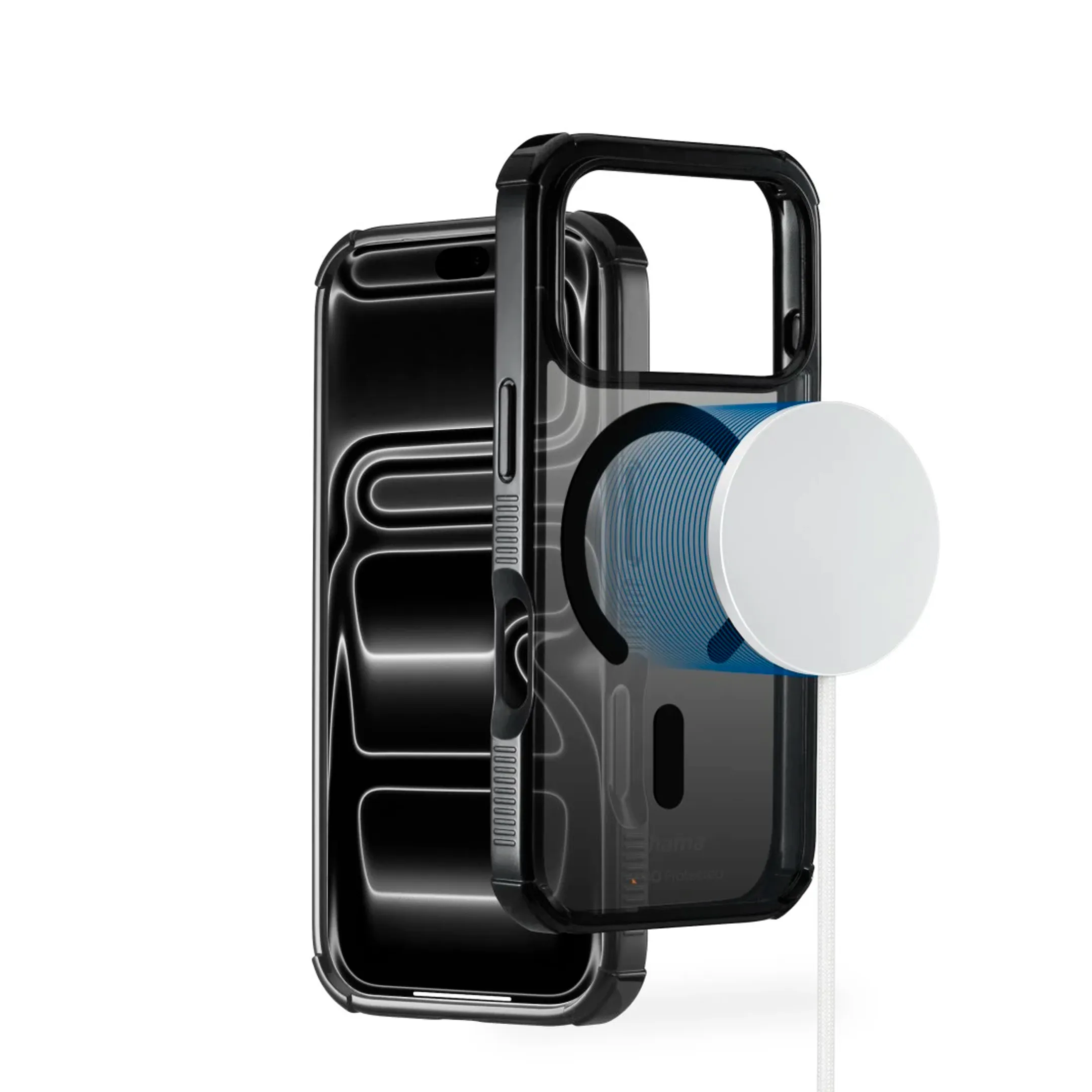 Coque de téléphone « Extreme Protect » pour iPhone 17 Pro/18 Pro, magnétique - Noir
