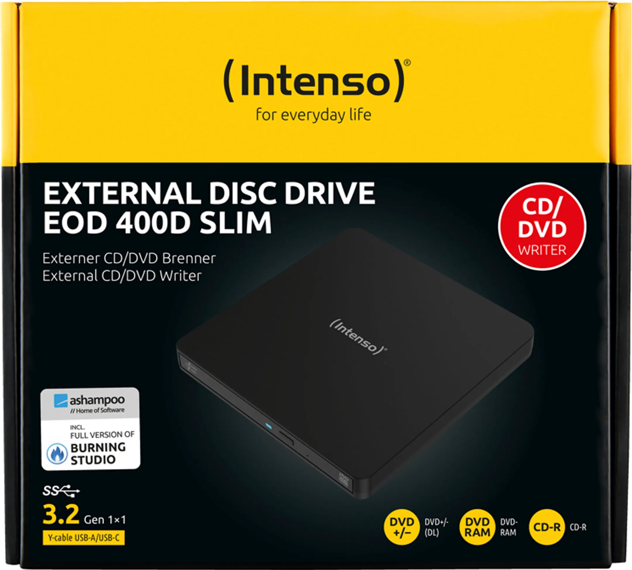 Lecteur optique EOD 400D Slim CD/DVD - Noir