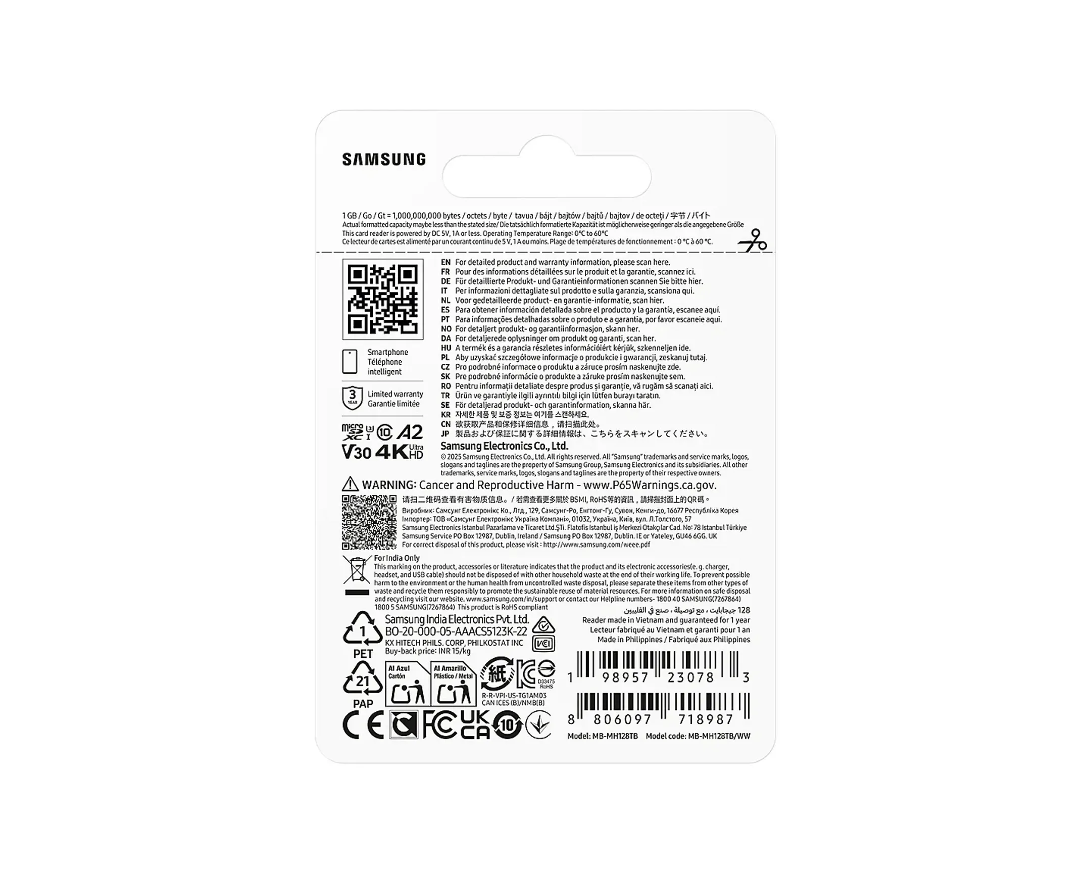 Carte mémoire T9 microSDHC™ 128 Go + lecteur de carte