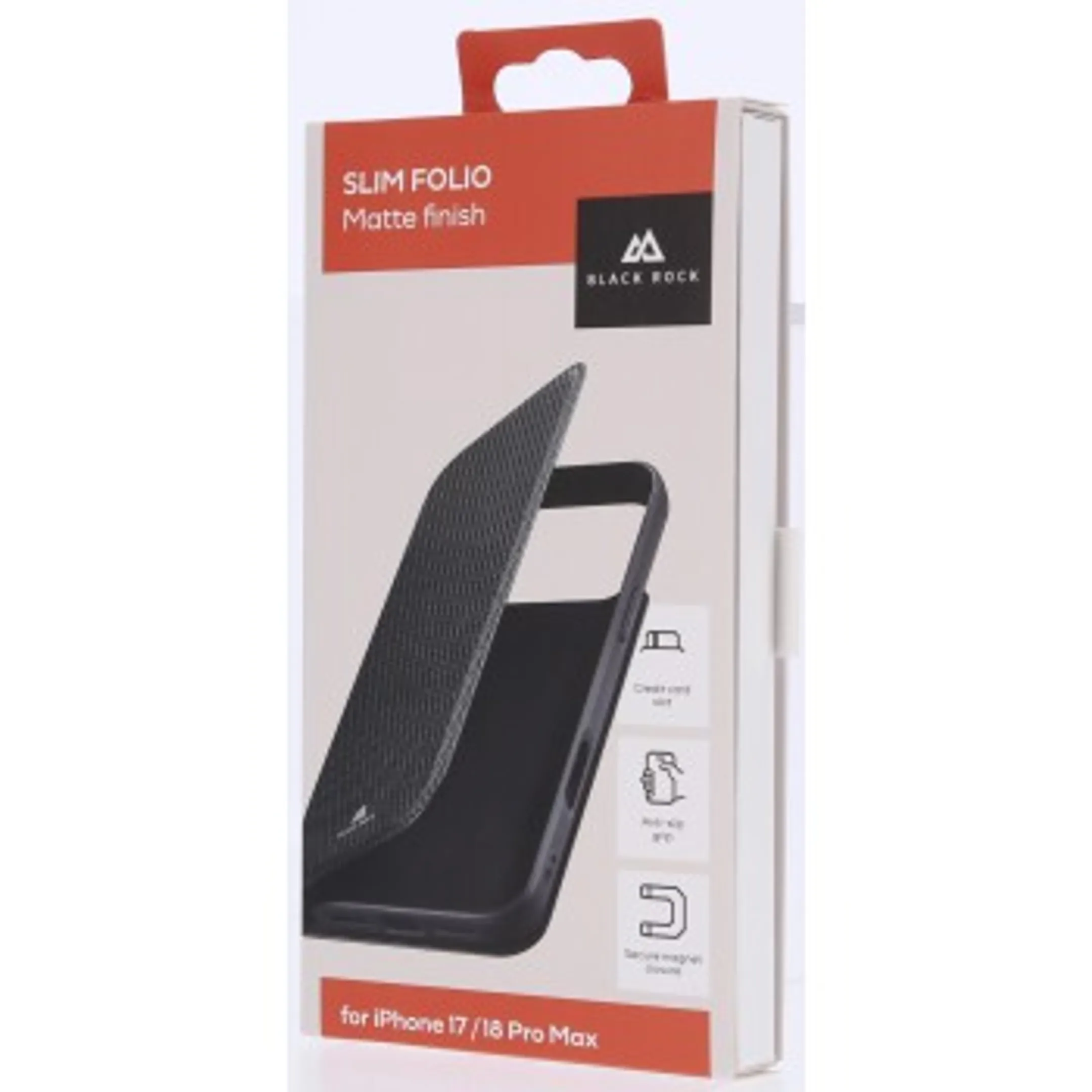 Telefoonhoesje "Slim Folio" voor iPhone 17 Pro Max/18 Pro Max - Zwart