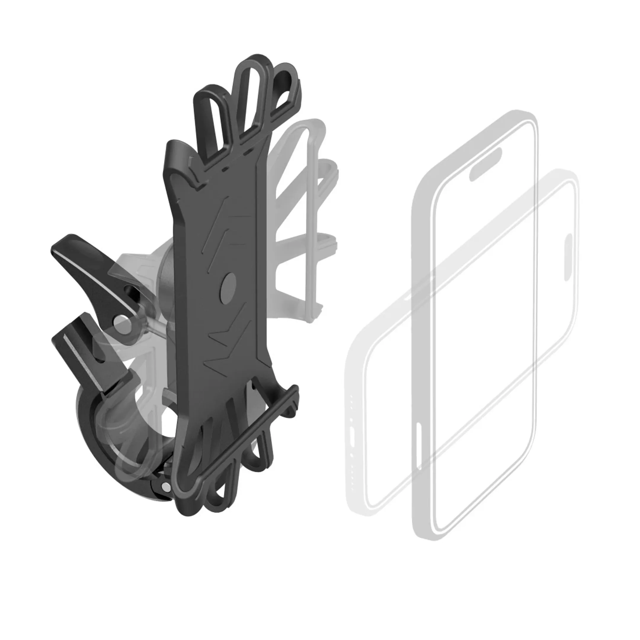 Support pour téléphone portable pour vélo électrique, montage rapide, en silicone, orientable, universel