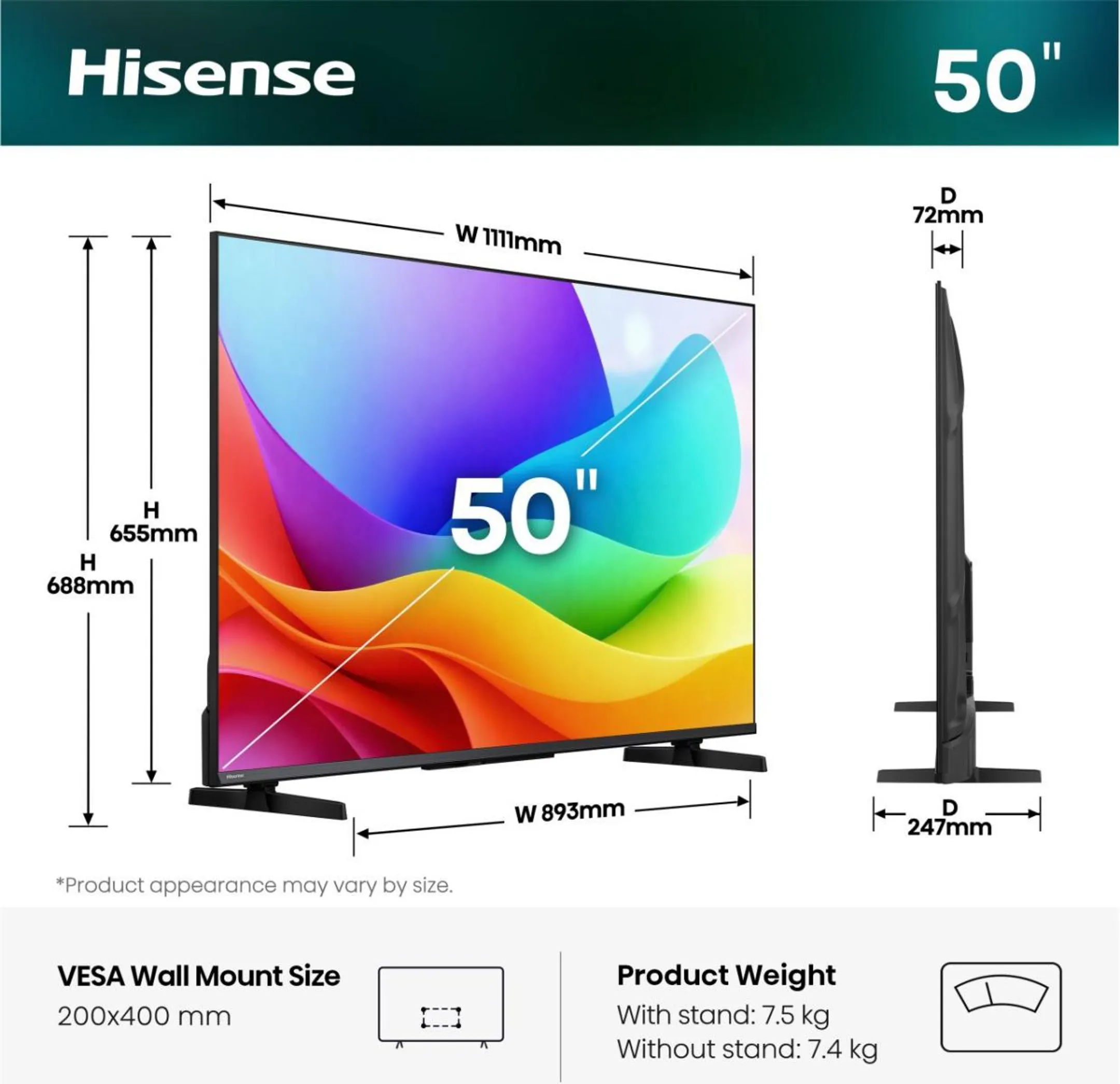 HI-QLED Smart TV 50A59S (2026) - 50 inch