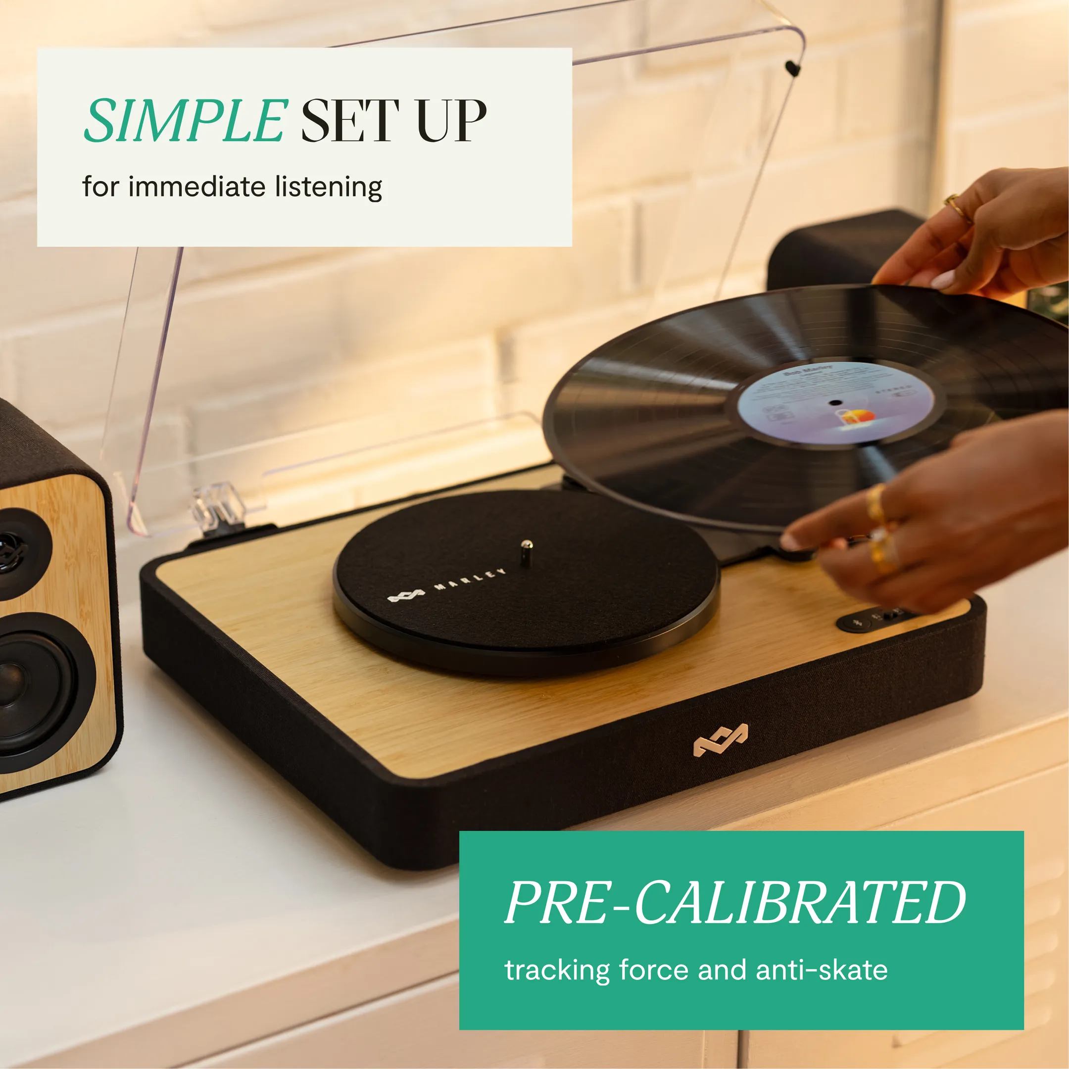 Revolution platenspeler en speakers - Zwart