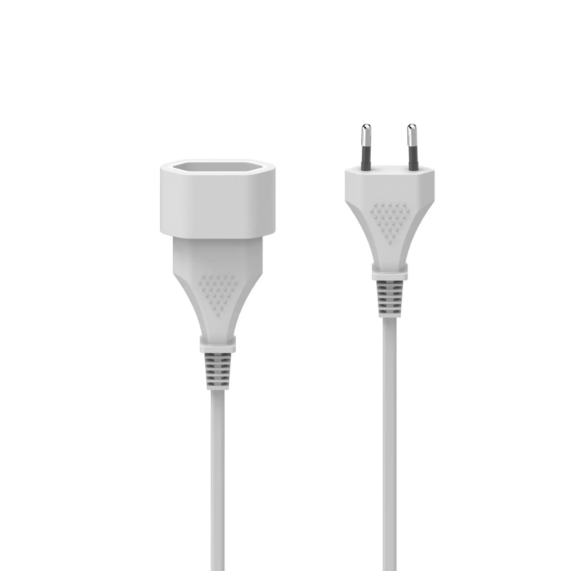Rallonge avec fiche européenne, pour usage intérieur, 3 m - Blanc
