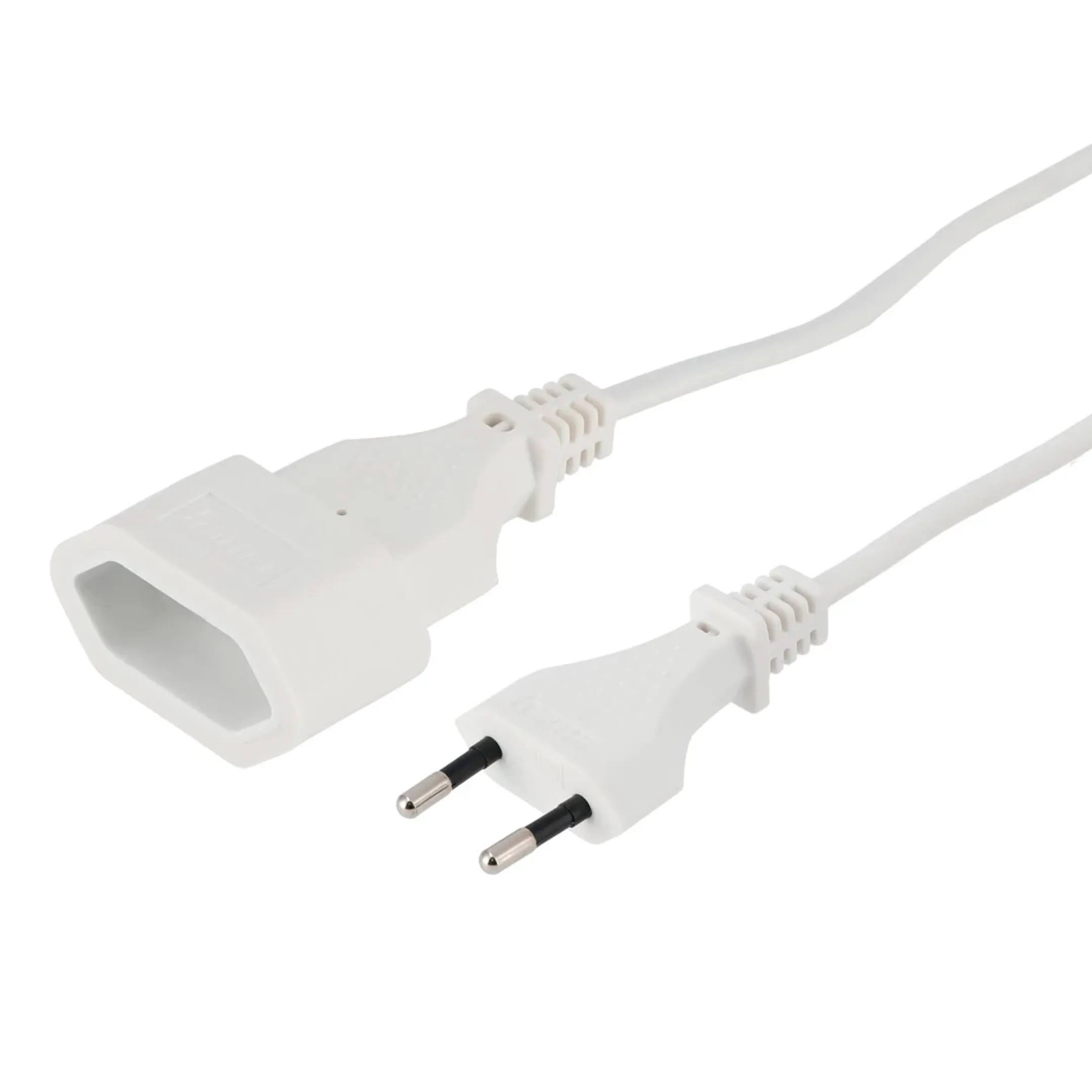 Rallonge avec fiche européenne, pour usage intérieur, 3 m - Blanc