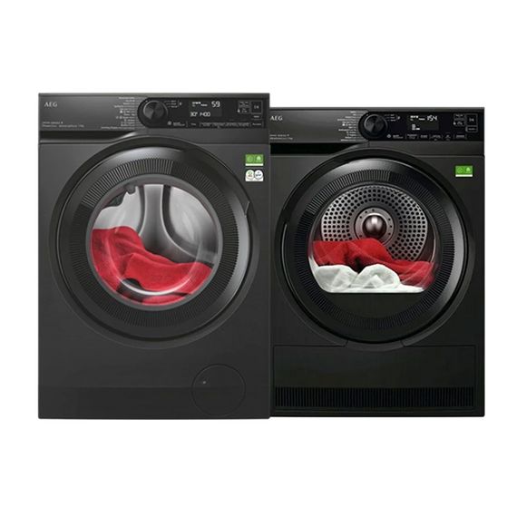 Bundel - Wasmachine LR86DSU94C PowerCare UniversalDose 9 kg + Droogkast TR89DSB6C