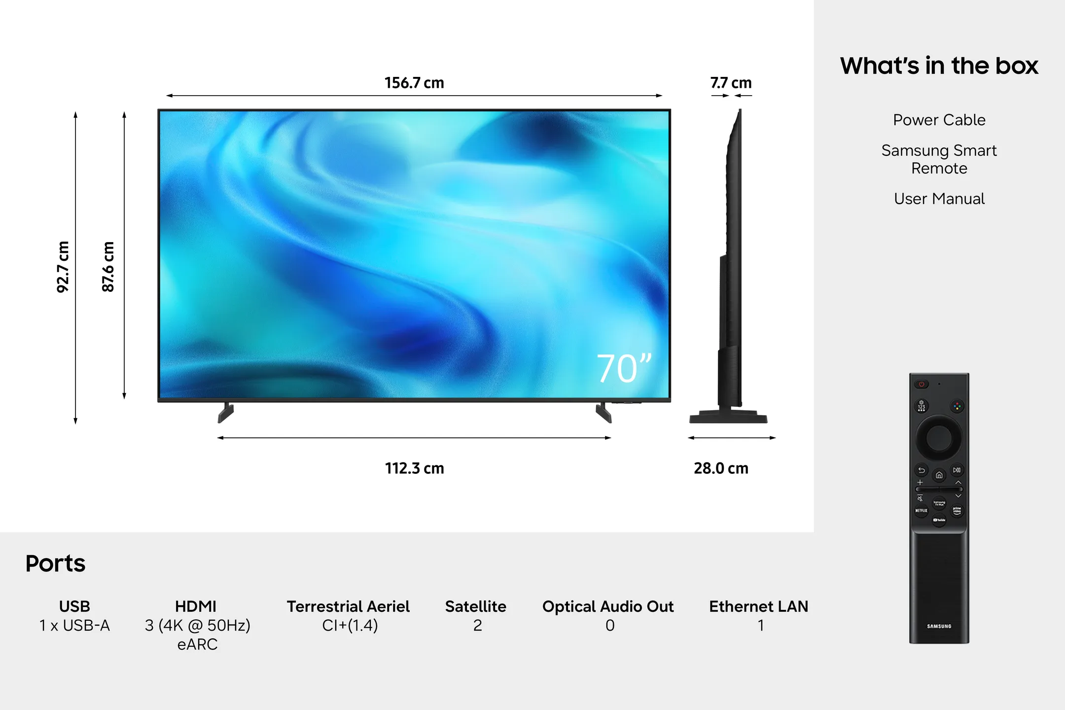 Crystal UHD TV 4K UE70U8090H (2026) - 70 pouces