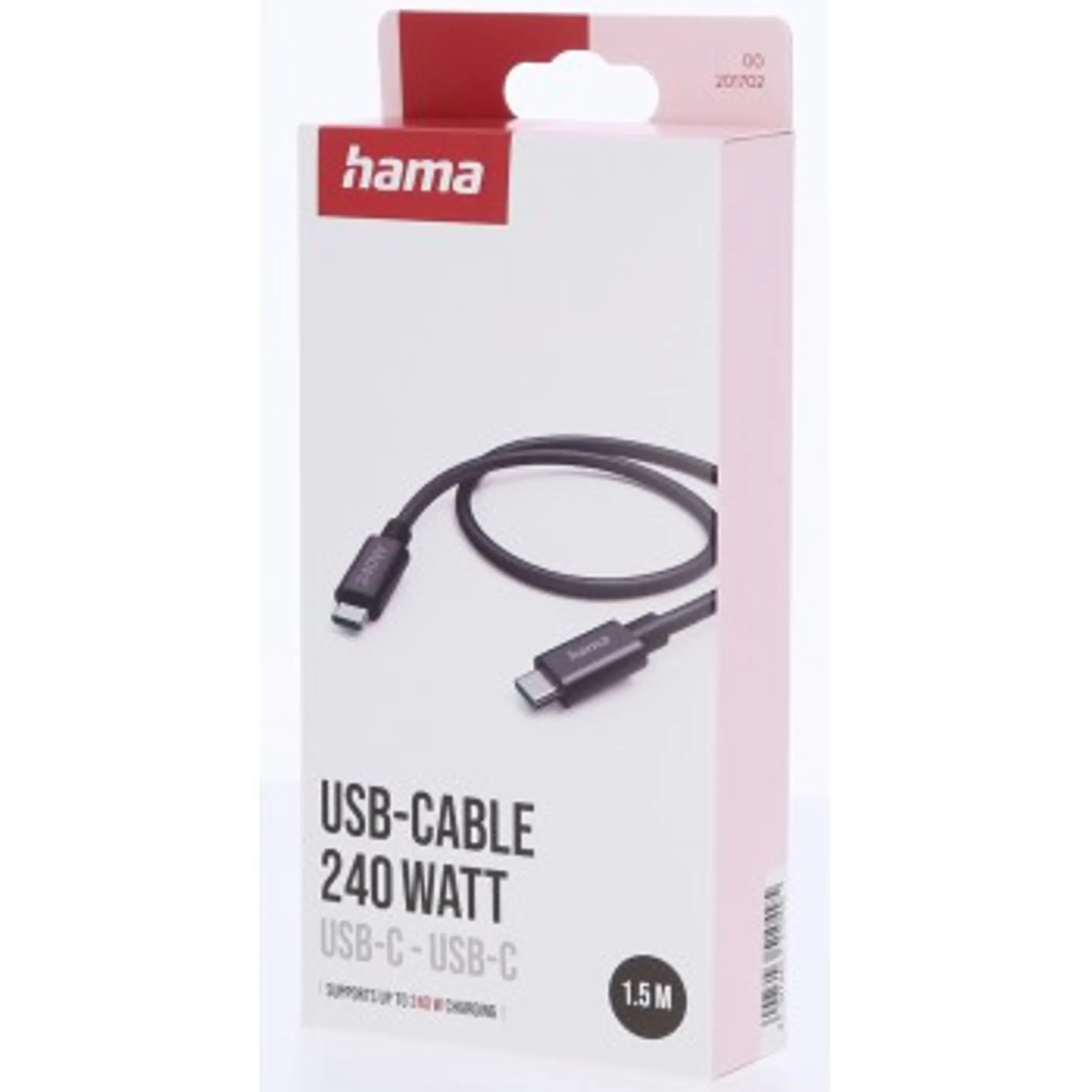 Câble de recharge USB-C - USB-C, 240 W, USB 3.2 - 1,5 Gbit/s - 1,5 m