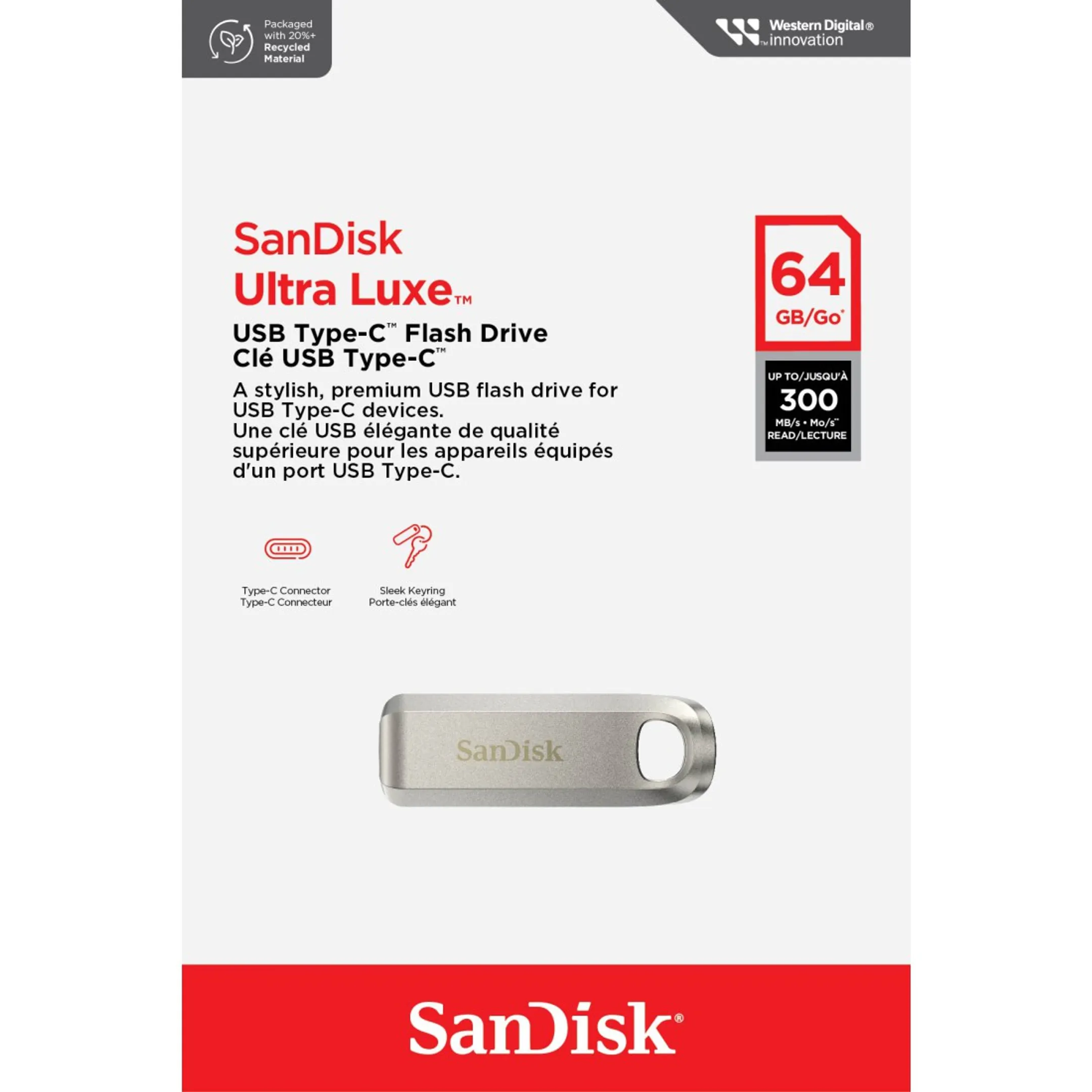 Clé USB Ultra Luxe de type C, 64 Go, 300 Mo/s - USB 3.2