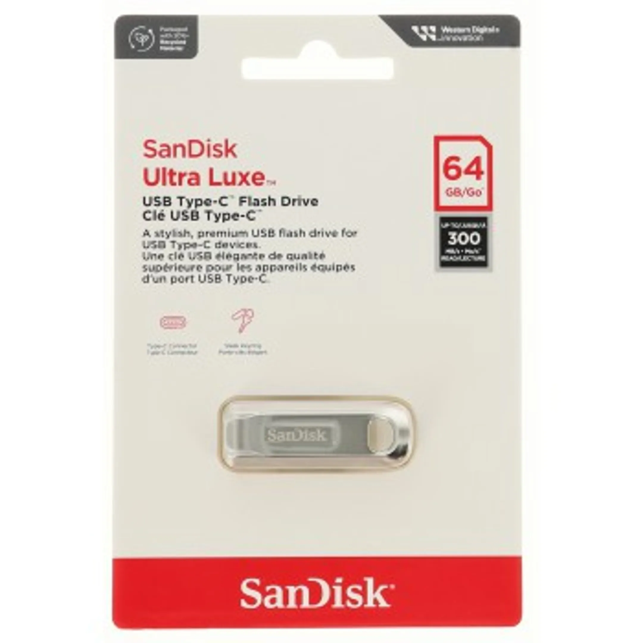 Clé USB Ultra Luxe de type C, 64 Go, 300 Mo/s - USB 3.2