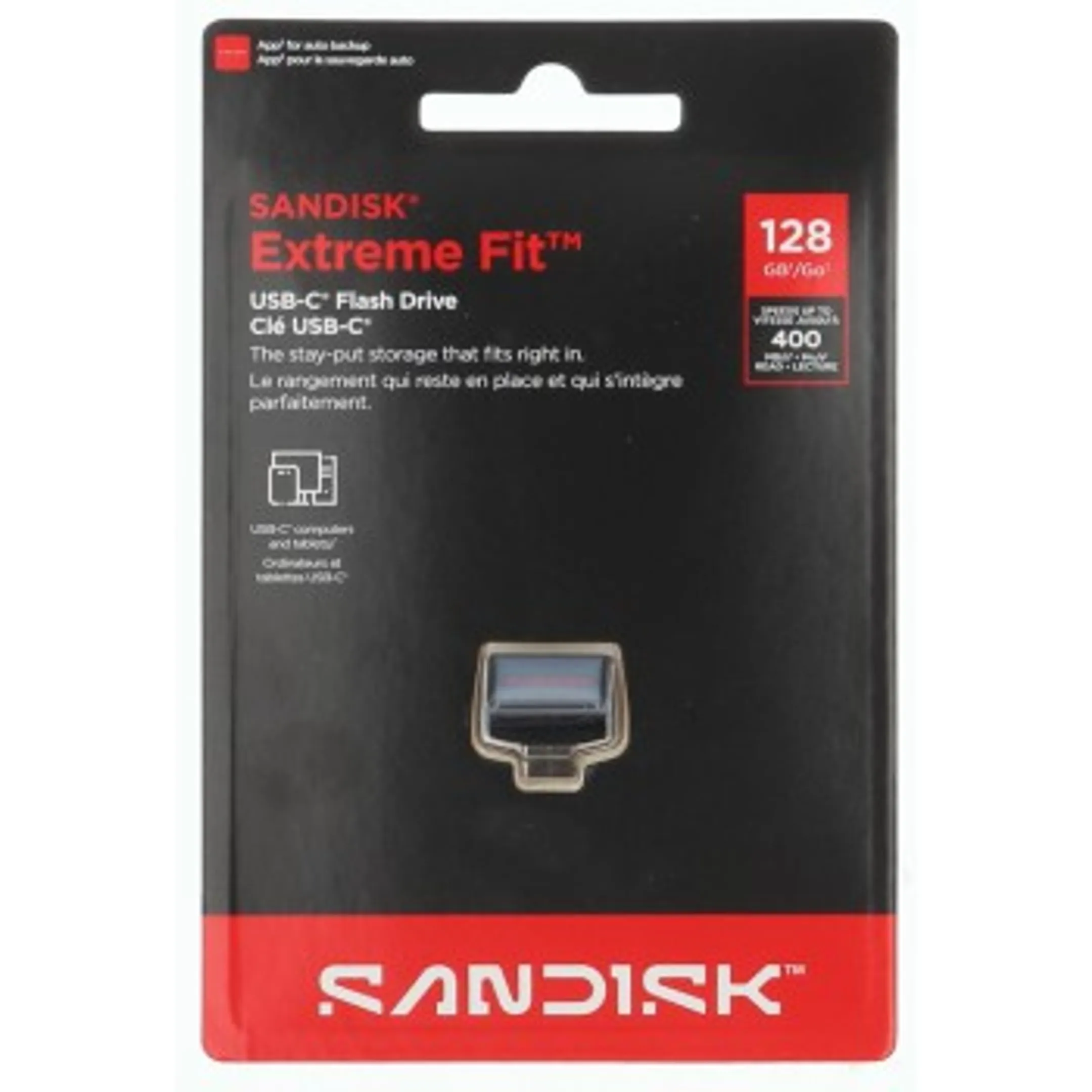 Cruzer Extreme Fit 128 Go, USB-C 3.2 Gen 1, 400 Mo/s