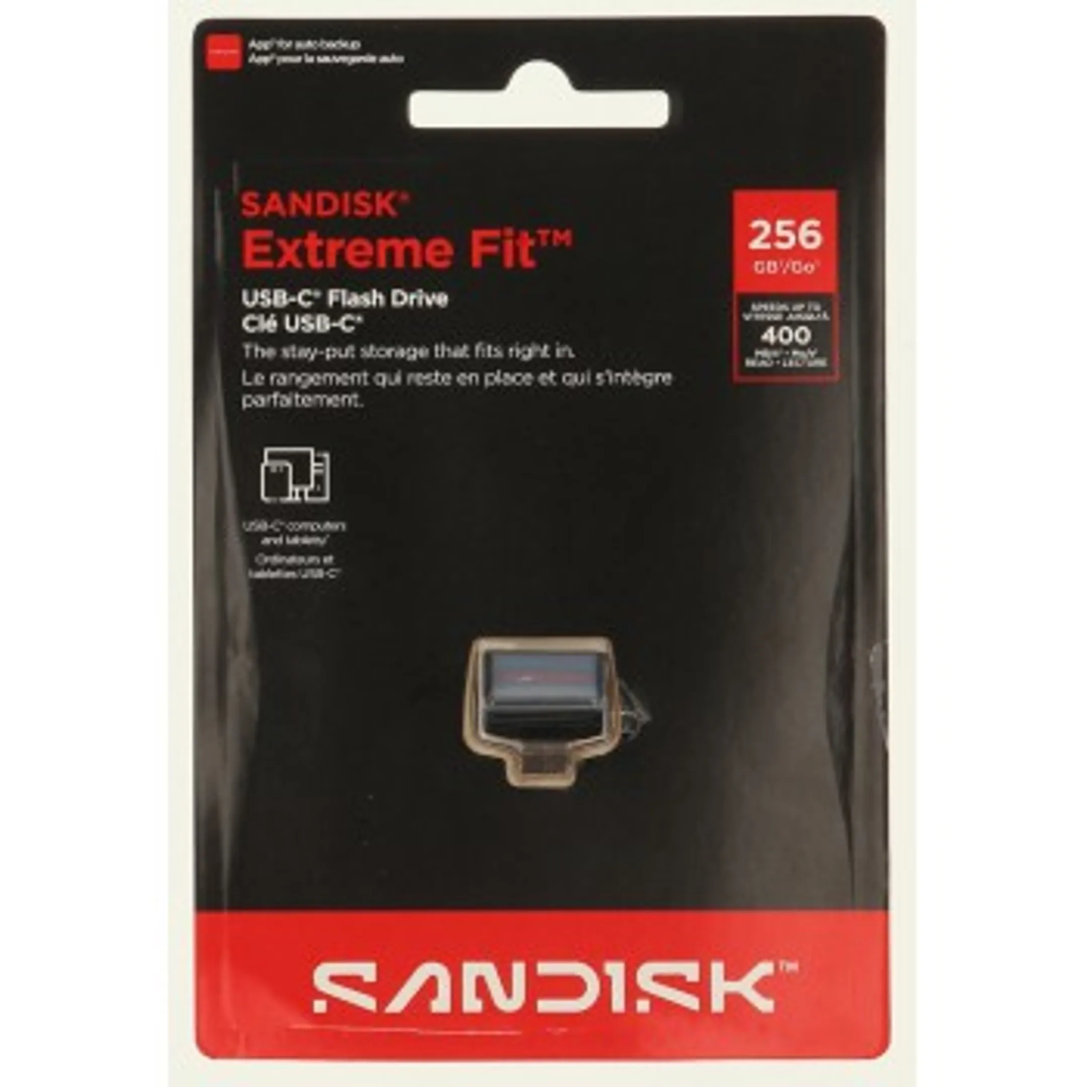 Cruzer Extreme Fit 256 Go, USB-C 3.2 Gen 1, 400 Mo/s