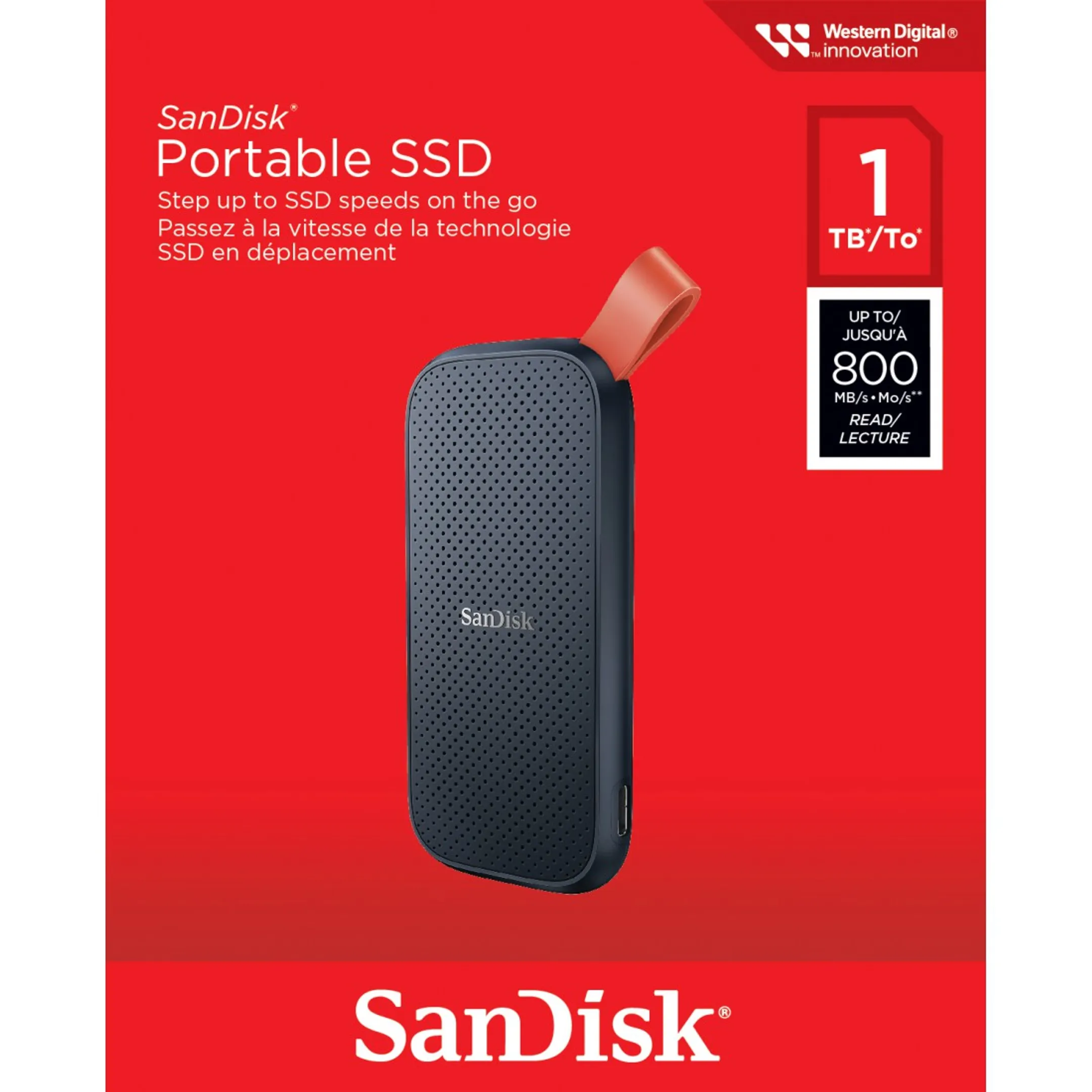 Disque SSD portable 1 To, 800 Mo/s, USB 3.2