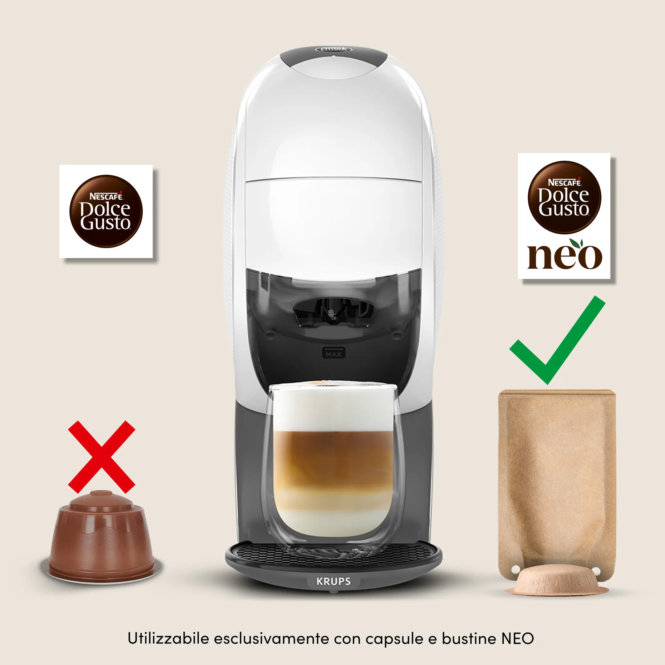 Machine à café NESCAFÉ Dolce Gusto NEO Latte YY6000FD avec dosettes