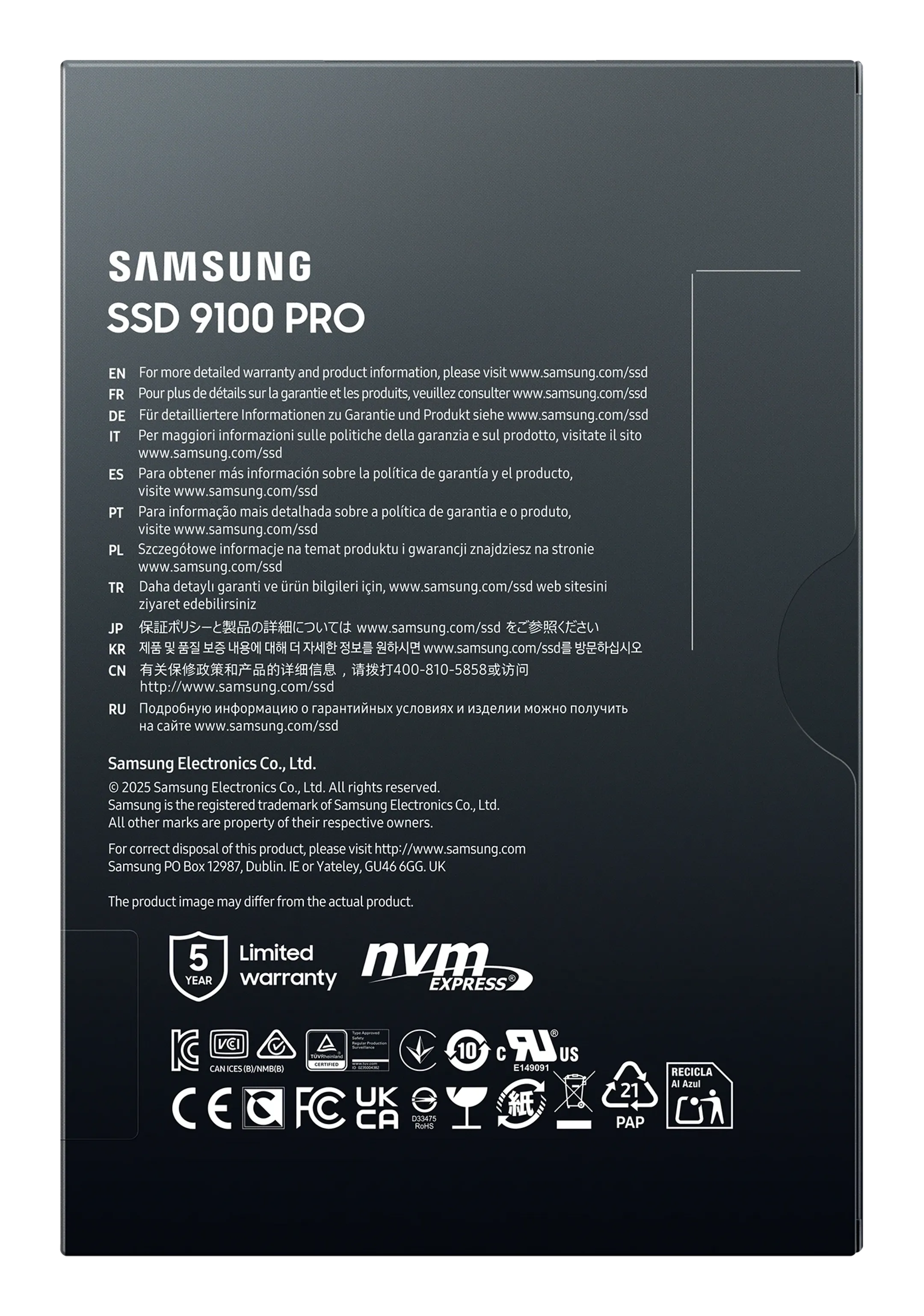 9100 PRO PCIe 5.0 x4 NVMe™ M.2 SSD 2TB