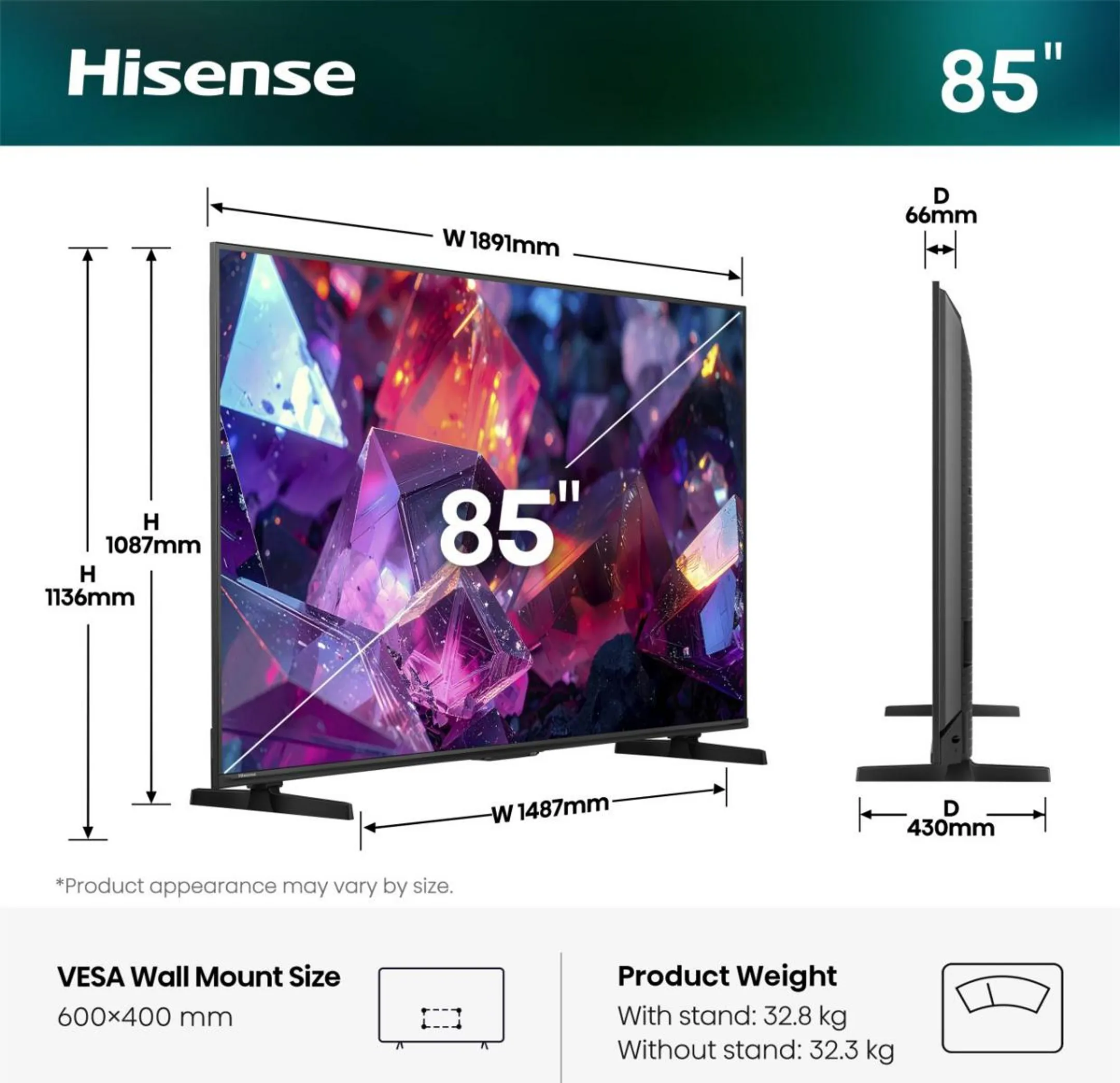 Hi-QLED 4K TV 85E79S PRO (2026) - 85 pouces