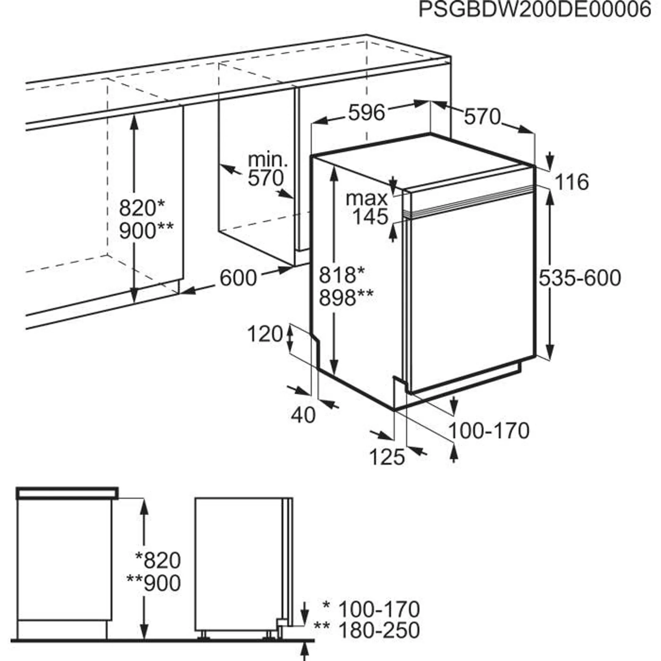 Lave-vaisselle encastrable GT6200B2SNM