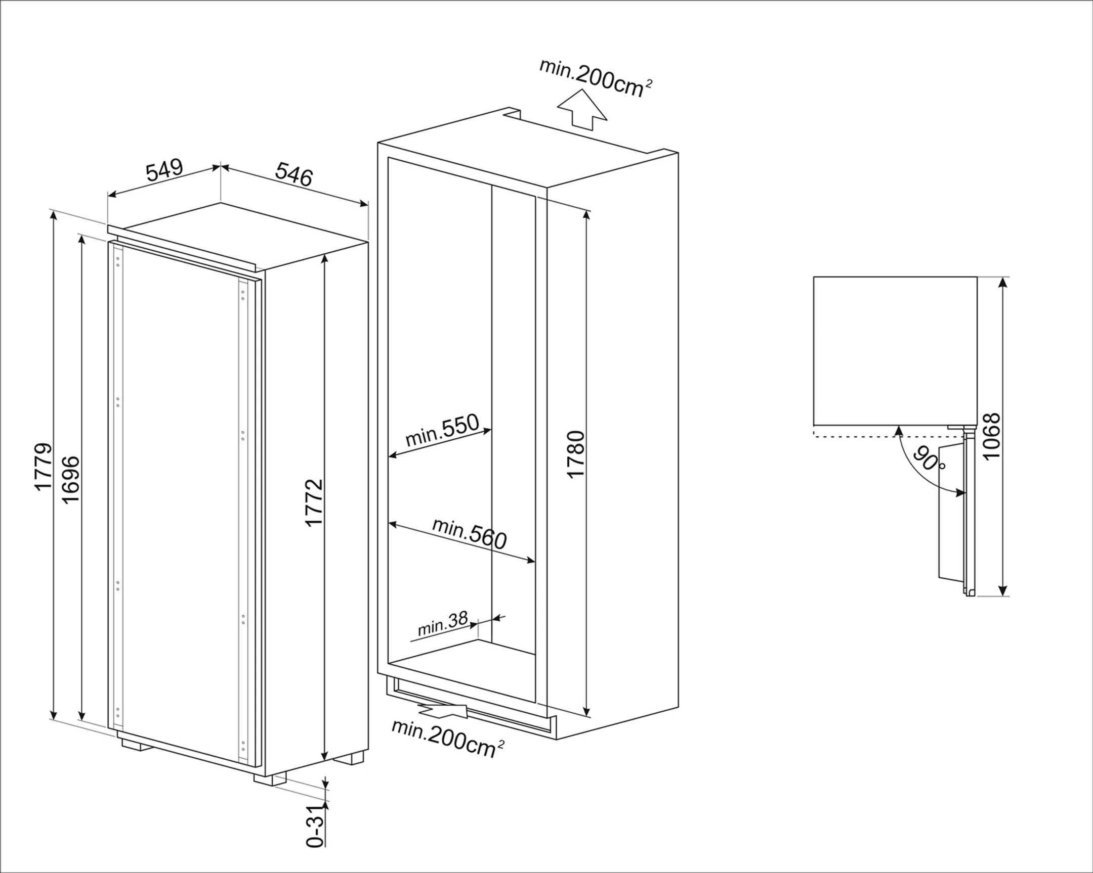 Inbouw koelkast S9L1721E