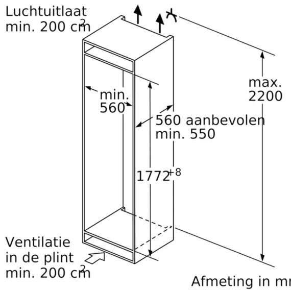 Bosch Inbouw koelkast KIR81AFE0 VitaFresh, foto 2