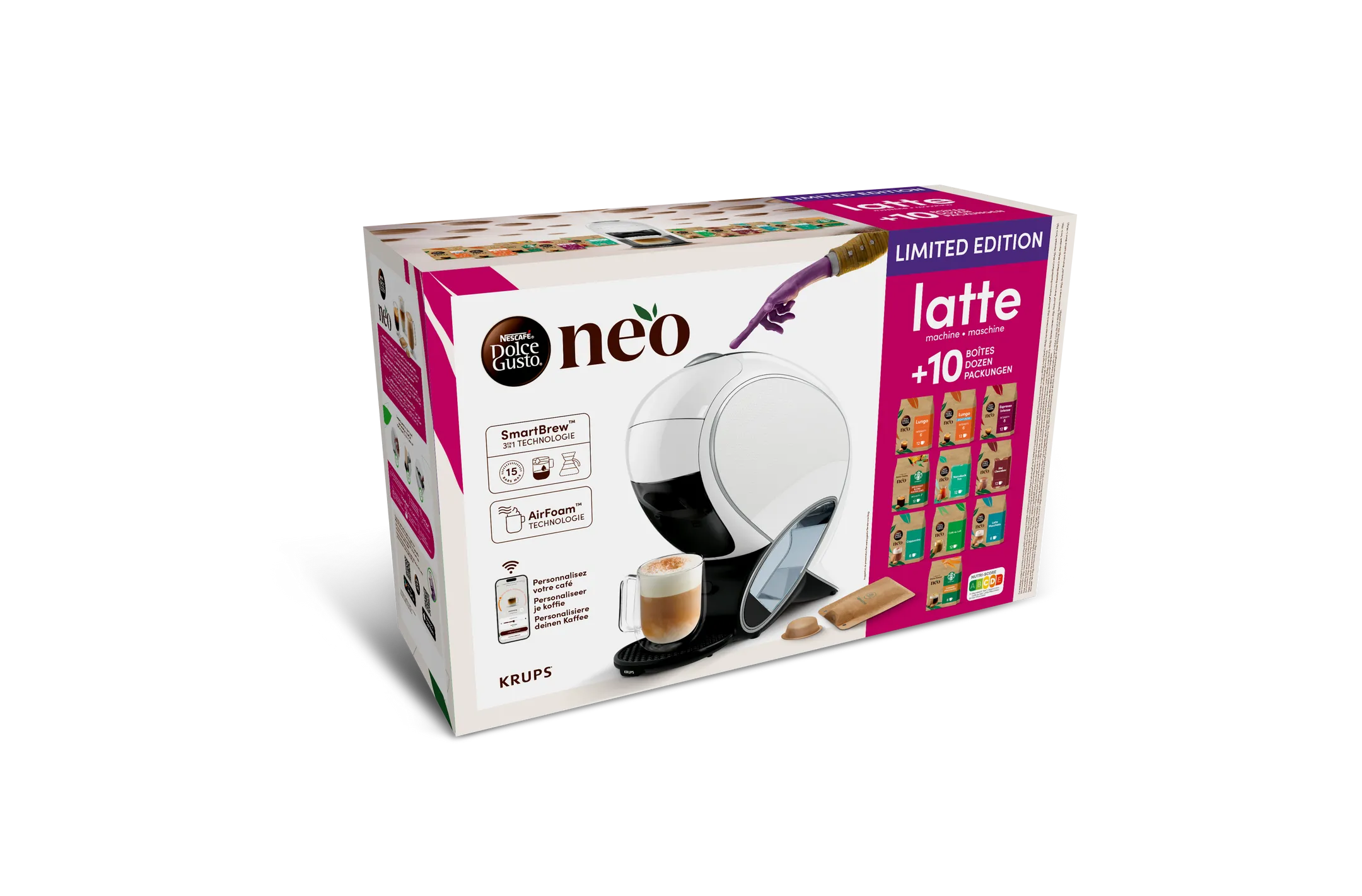 Machine à café NESCAFÉ Dolce Gusto NEO Latte YY6000FD + 10 boîtes de café