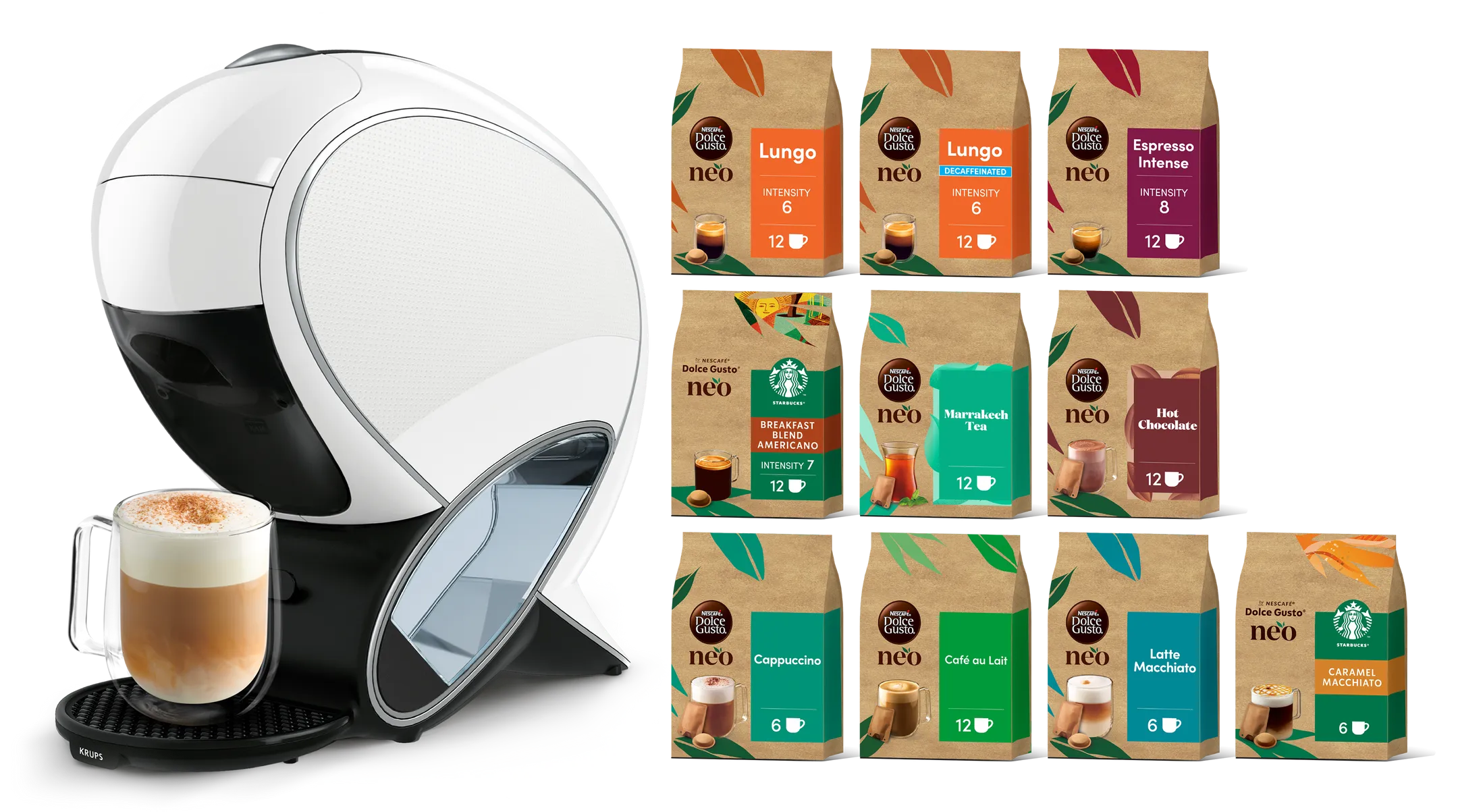 Machine à café NESCAFÉ Dolce Gusto NEO Latte YY6000FD + 10 boîtes de café