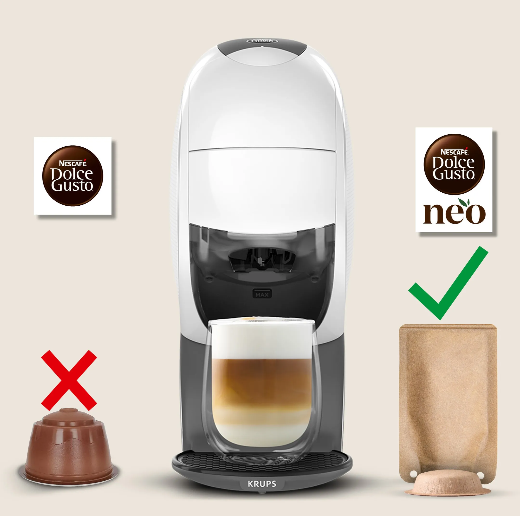 Machine à café NESCAFÉ Dolce Gusto NEO Latte YY6000FD + 10 boîtes de café
