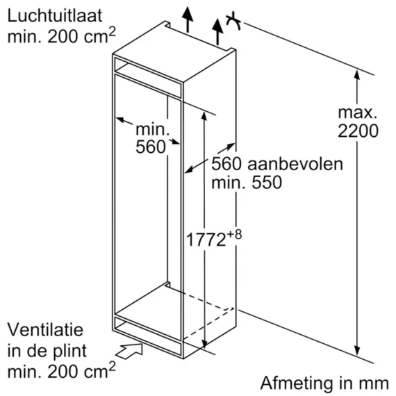 Siemens Inbouw koelkast met diepvries KI87VVFE1, foto 2