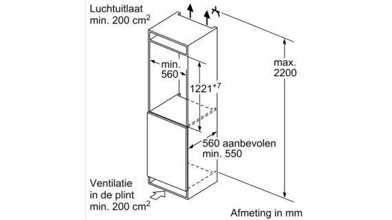 Bosch Inbouw koelkast KIL425SE0 Serie 2 SuperCooling 122 cm, foto 2