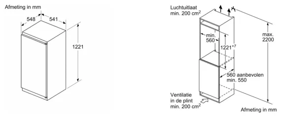 Bosch Inbouw koelkast KIR41NSE0 Serie 2 SuperCooling 122 cm, foto 2