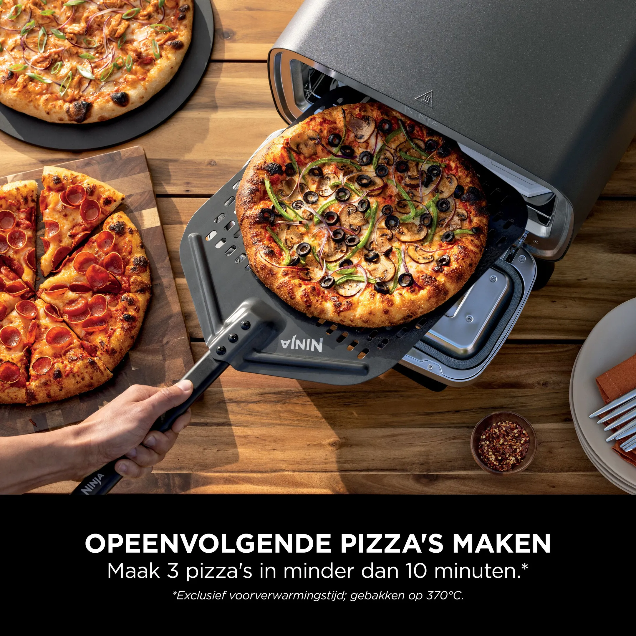 Elektrische buitenpizzaoven en airfryer MO201EU