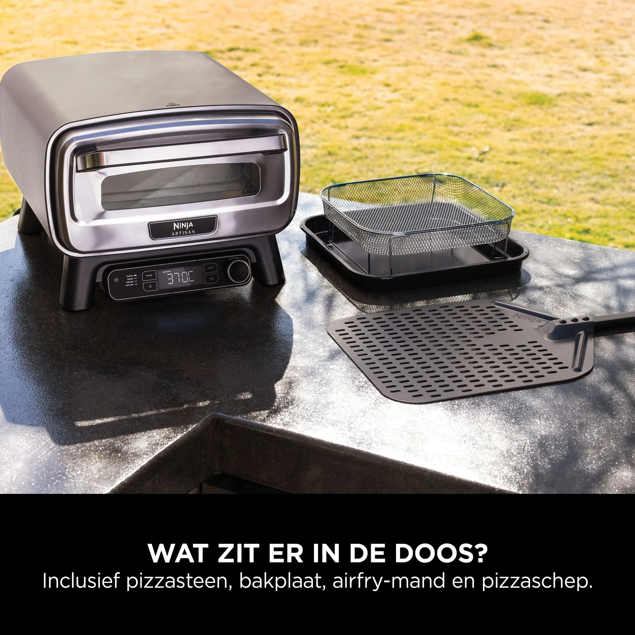 Elektrische buitenpizzaoven en airfryer MO201EU